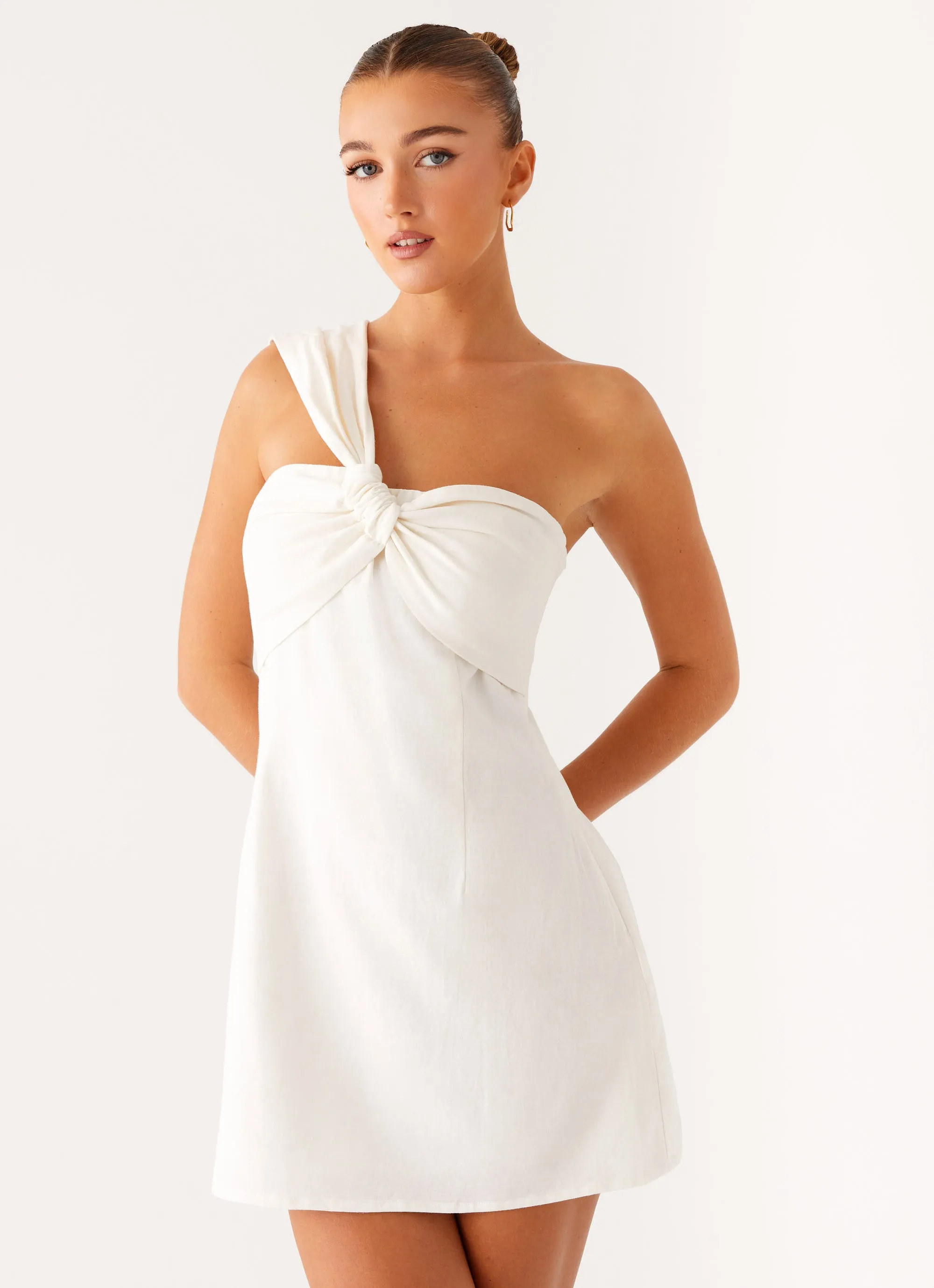 Kameron Mini Dress - White Relax Piece Silky Silhouette