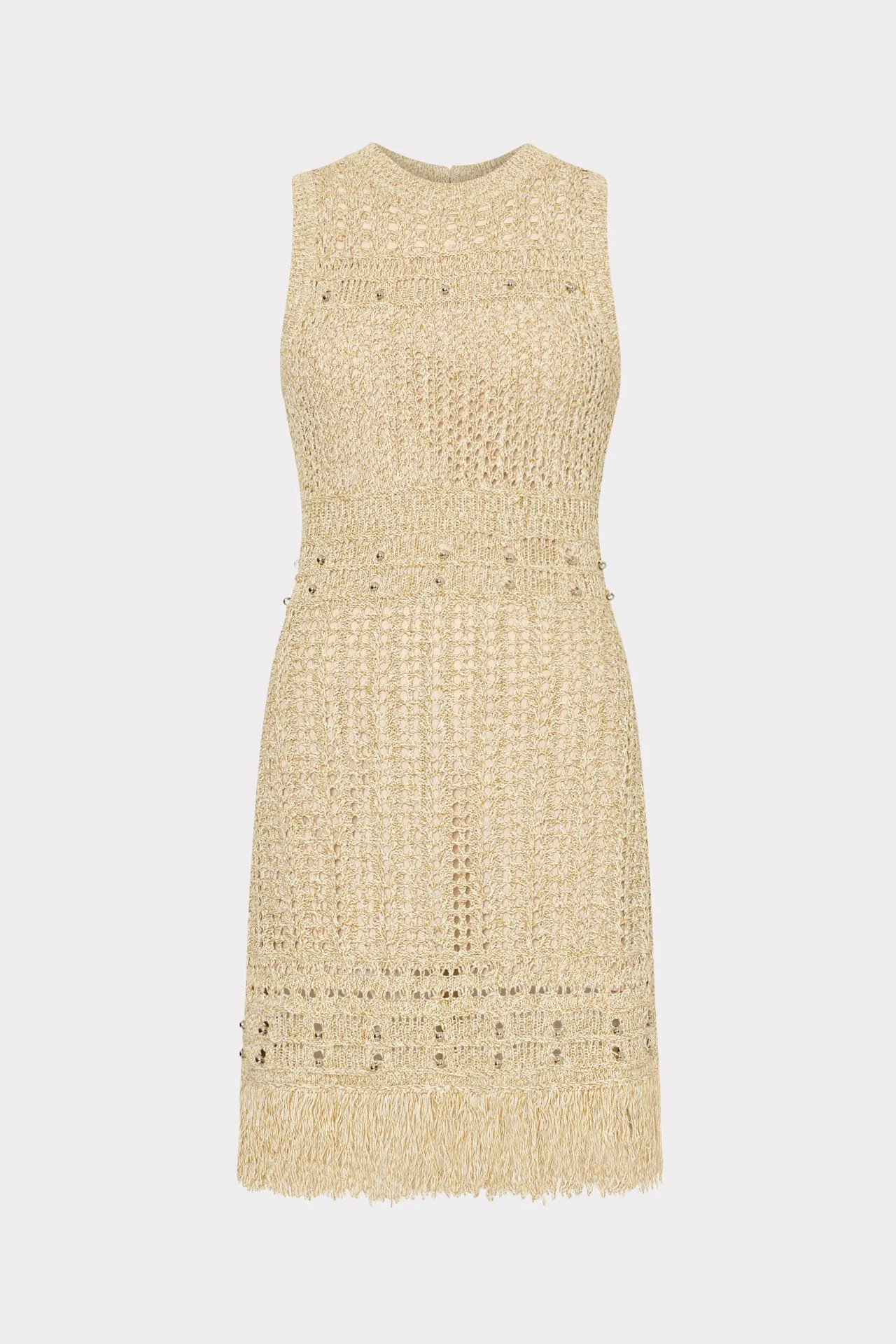 Breathable Material Love Soft Beaded Fringe Knit Mini Dress