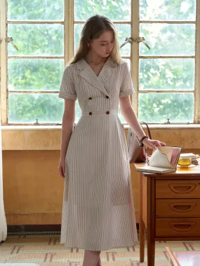 Subtle Mood Catalina V-Neck French Stripes Dress