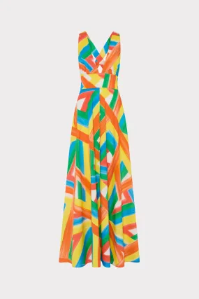 Catarina Multi Stripe Poplin Maxi Dress Weekend Ready