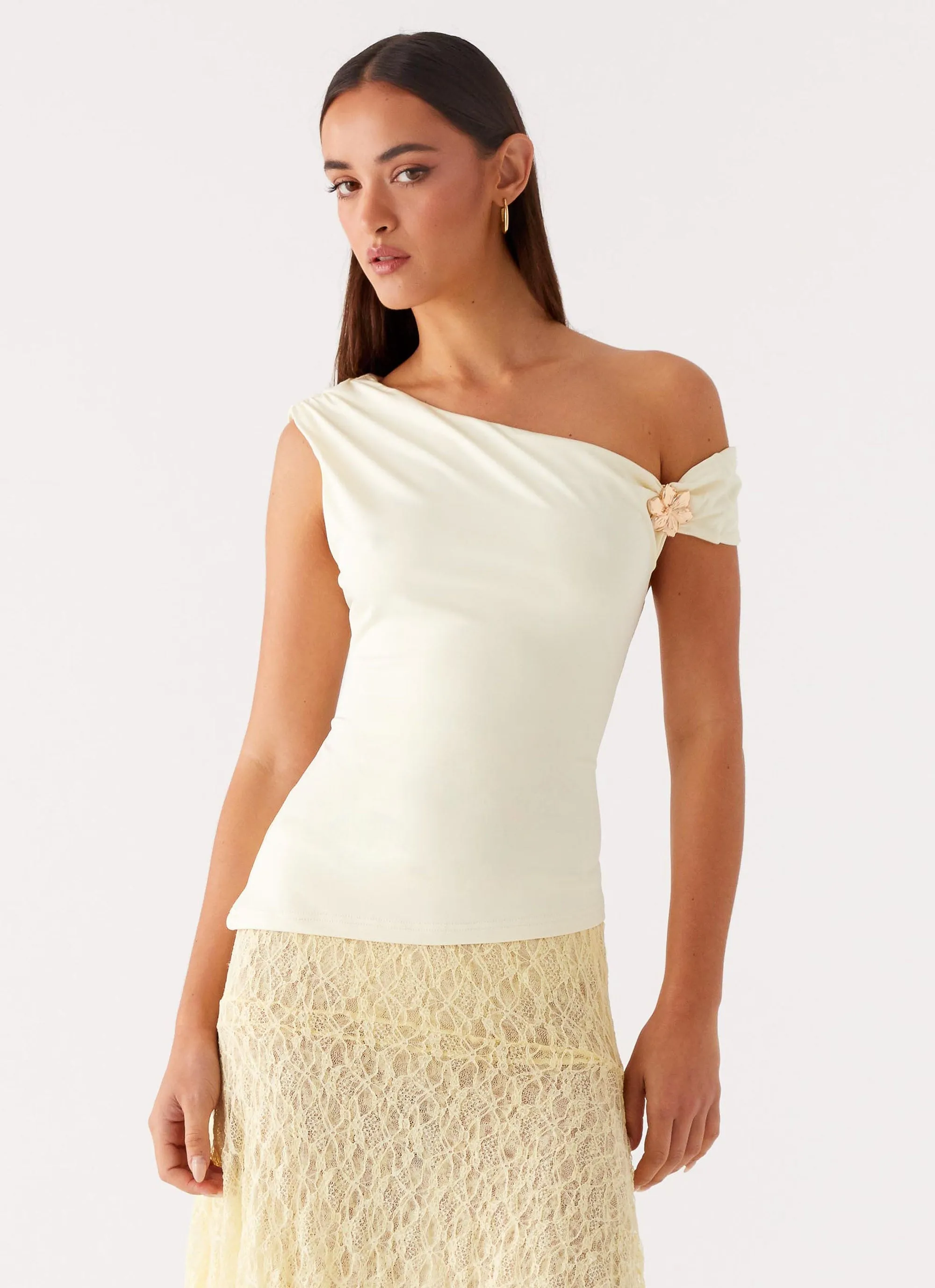 Ribbed collar AbrasionResistant Catch Flights Top - Yellow