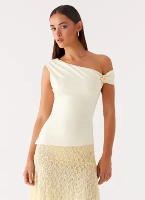 Ribbed collar AbrasionResistant Catch Flights Top - Yellow