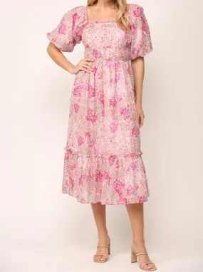 Care-Instructions-Included Simple Texture CeCe Floral Dress