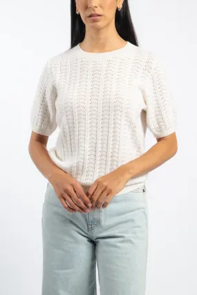 Flatlock stitching Cecelia Pointelle Sweater