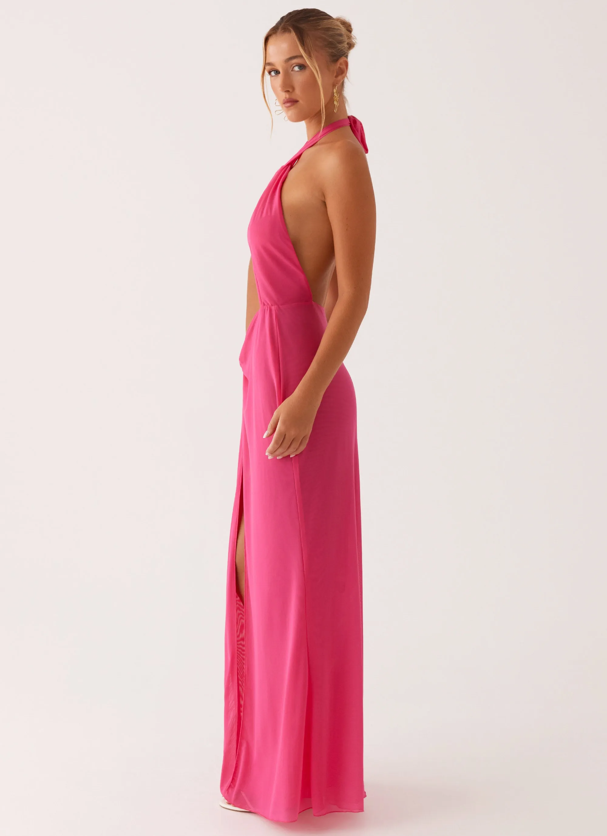 Effortless Wear Cap-Sleeve Centre Stage Maxi Dress - Pink