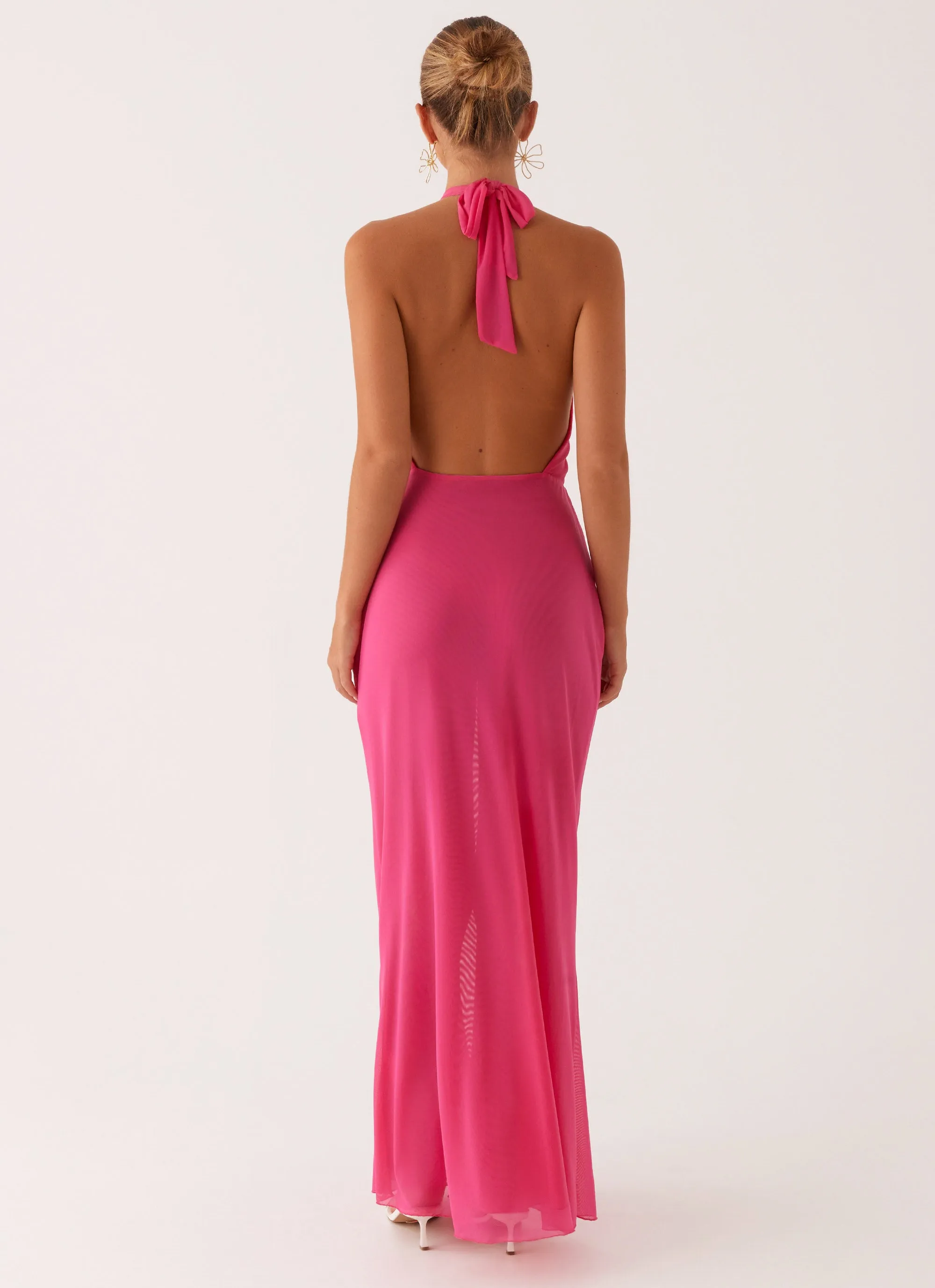 Sophisticated Vibe Light Weave Centre Stage Maxi Dress - Pink