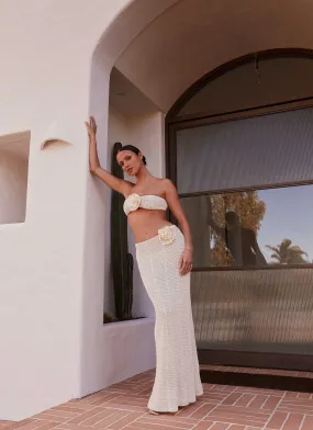 Kelcie Rose Crochet Maxi Skirt - Ivory Clean Style Fashion Collab