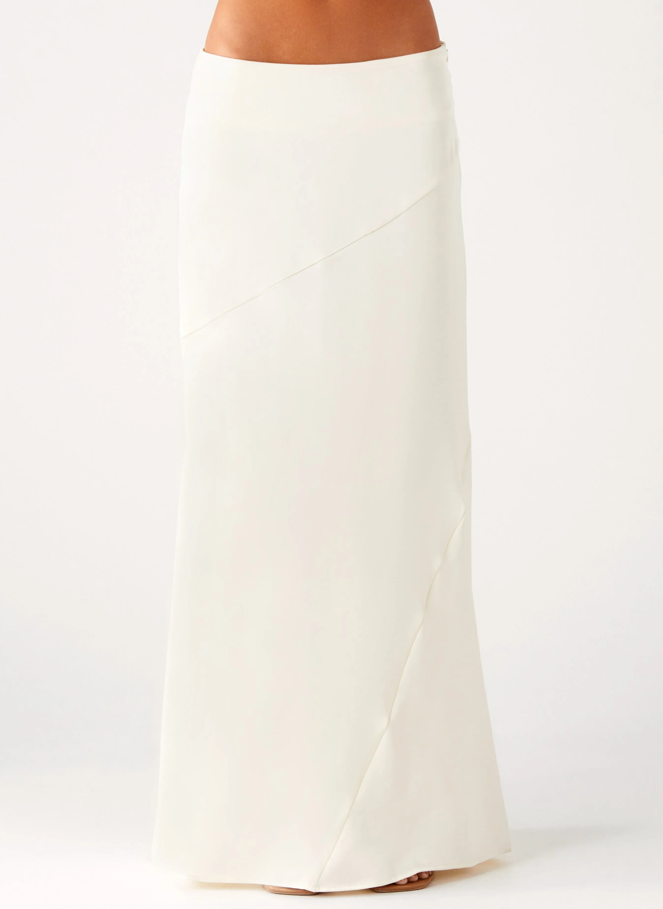 Flexible Knit Active Wear Chandra Maxi Skirt - Ivory