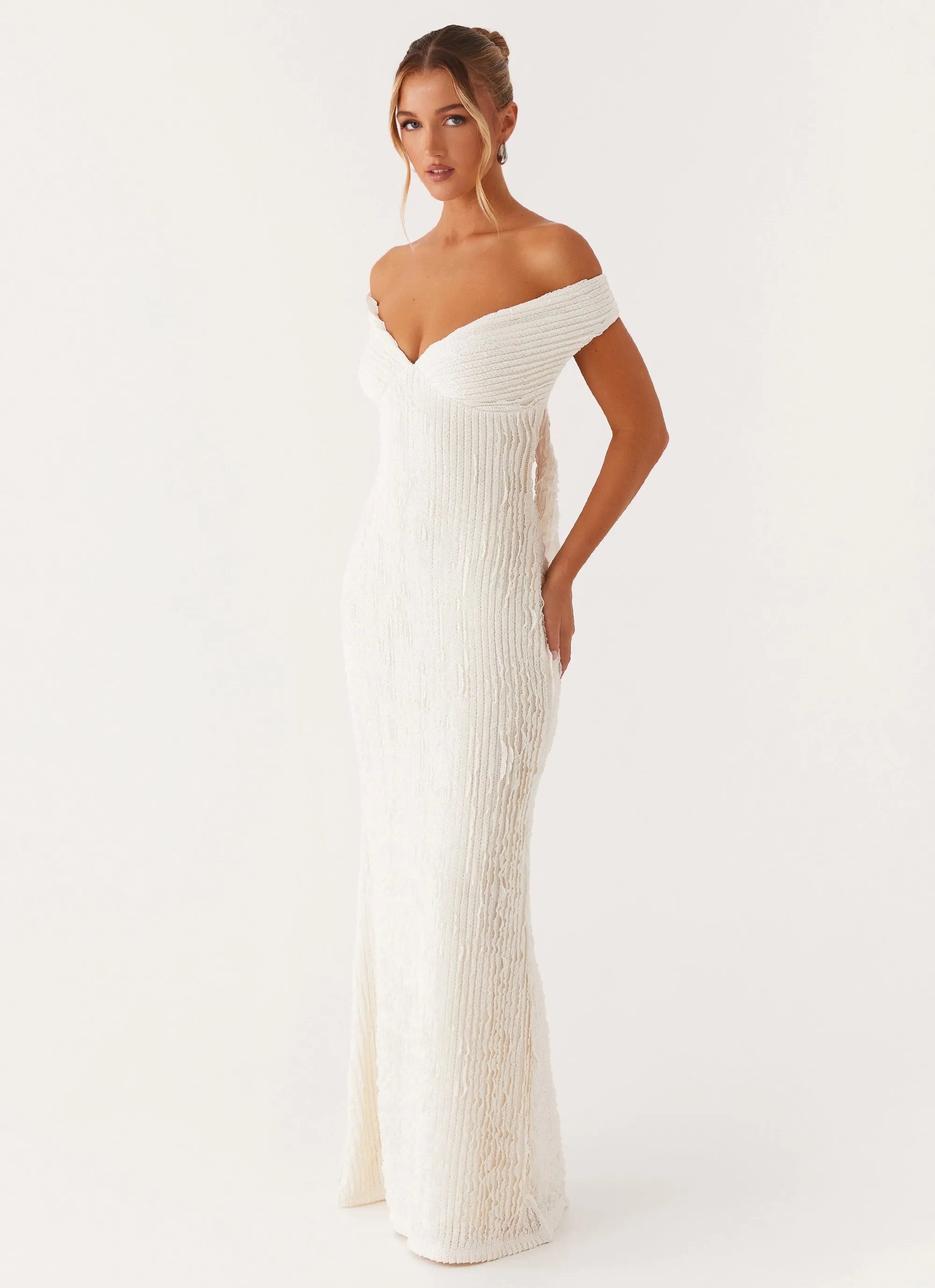 Chantelle Maxi Dress - Ivory Sophisticated Touch Polished Layer