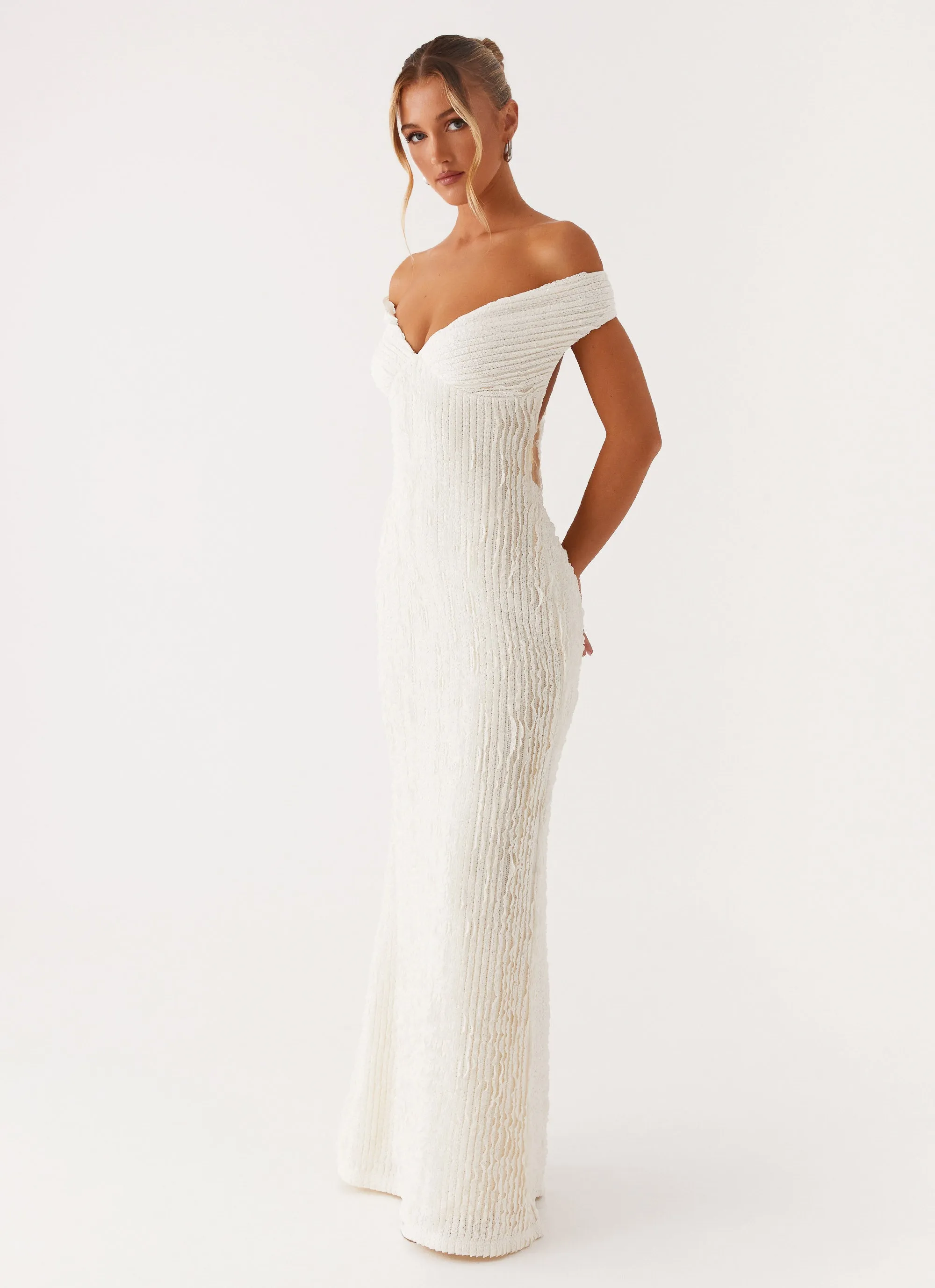 Minimalist Layering TearResistantFabric Chantelle Maxi Dress - Ivory