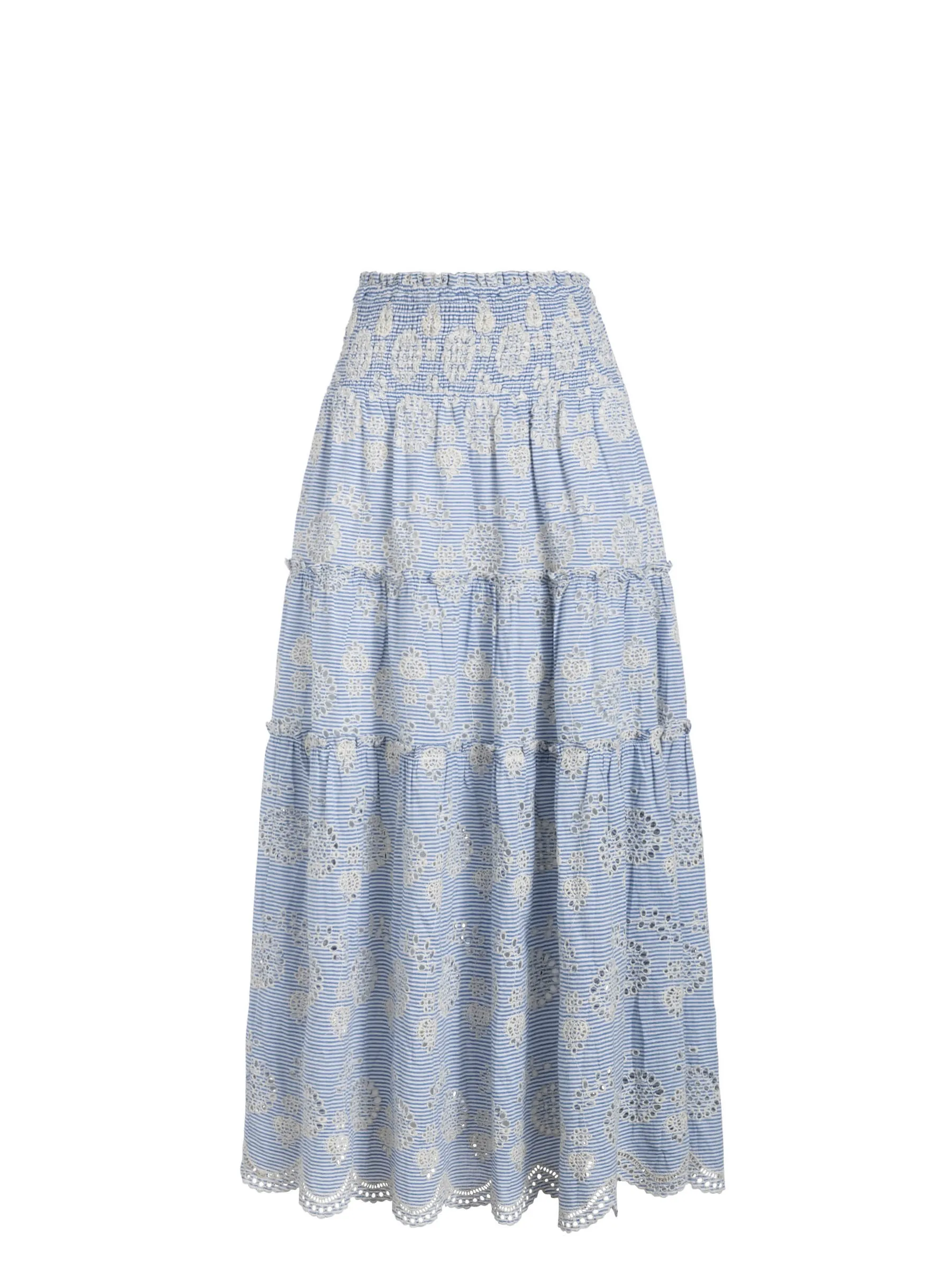 Minimalist Trim Charlie Skirt In Sky/Natural Eyelet