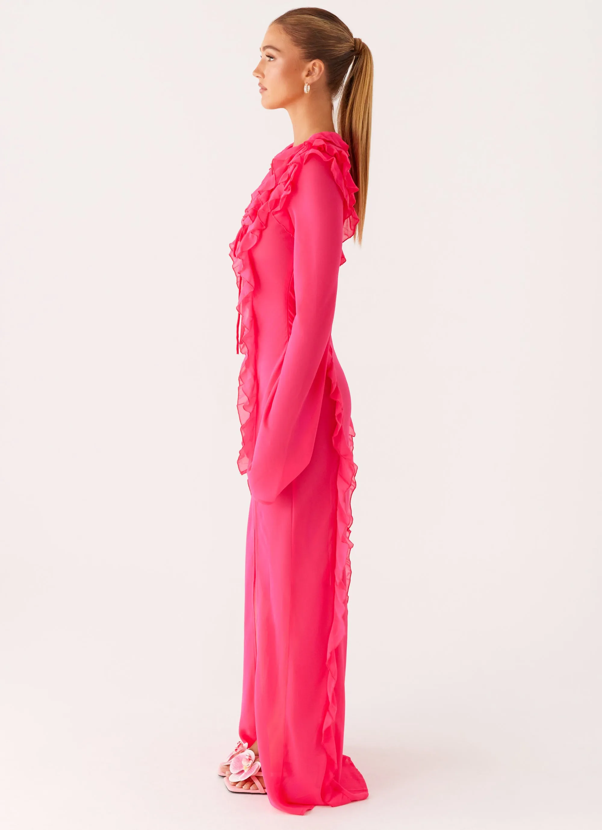 SoftTouchTexture Light Outfit Charlize Maxi Dress - Pink