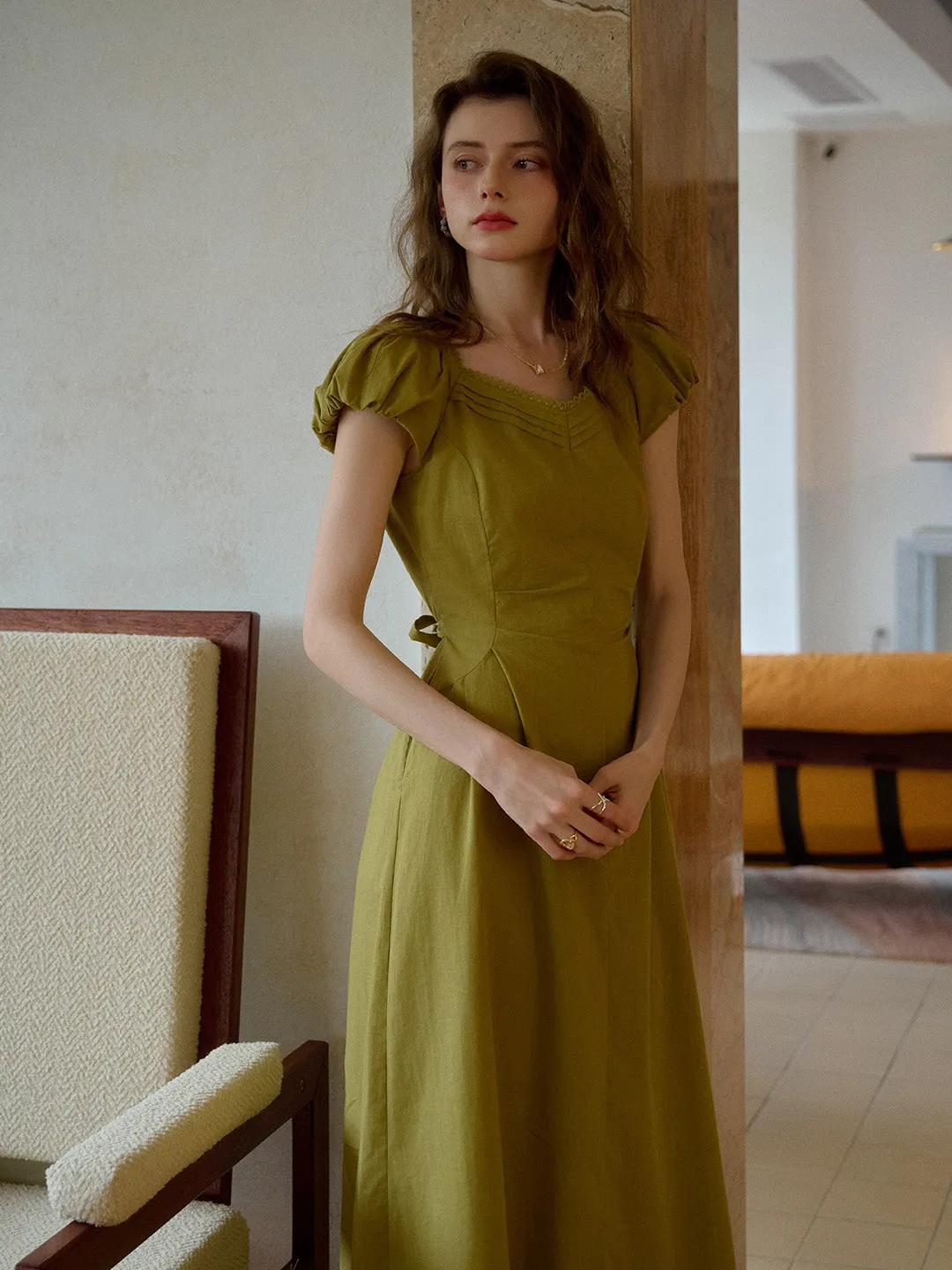 June Sweetheart Neck 100% Cotton Dress Light and Breezy Chilly Comfort Wear