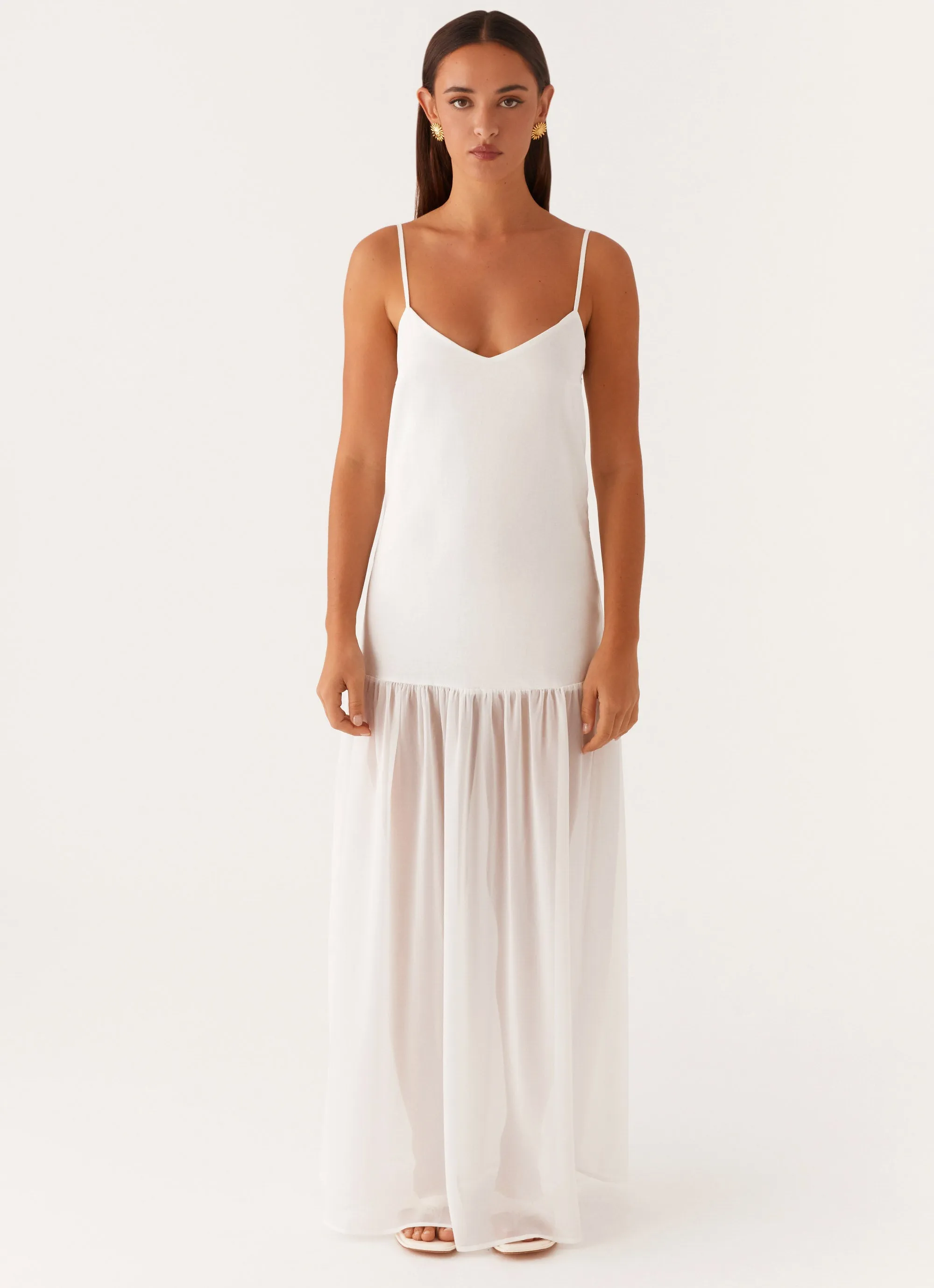Radiant Mood Heavenly Linen Maxi Dress - White