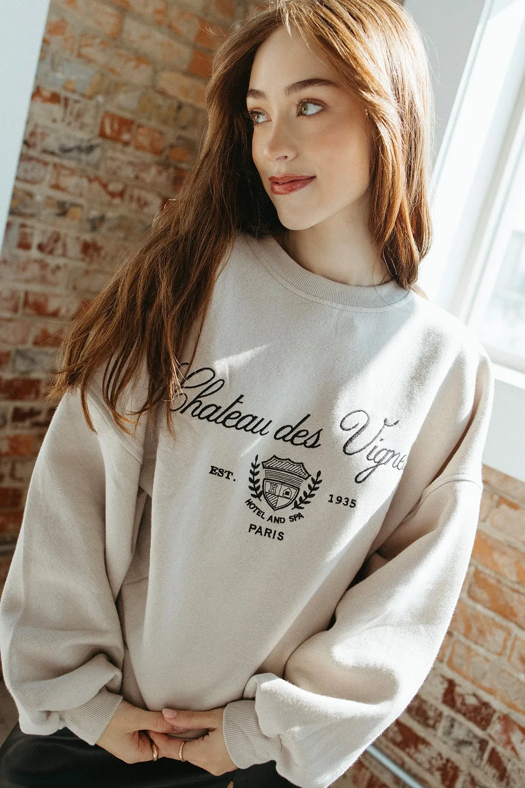 AntiStaticInnerLining ContrastStitching Chateau Sweatshirt