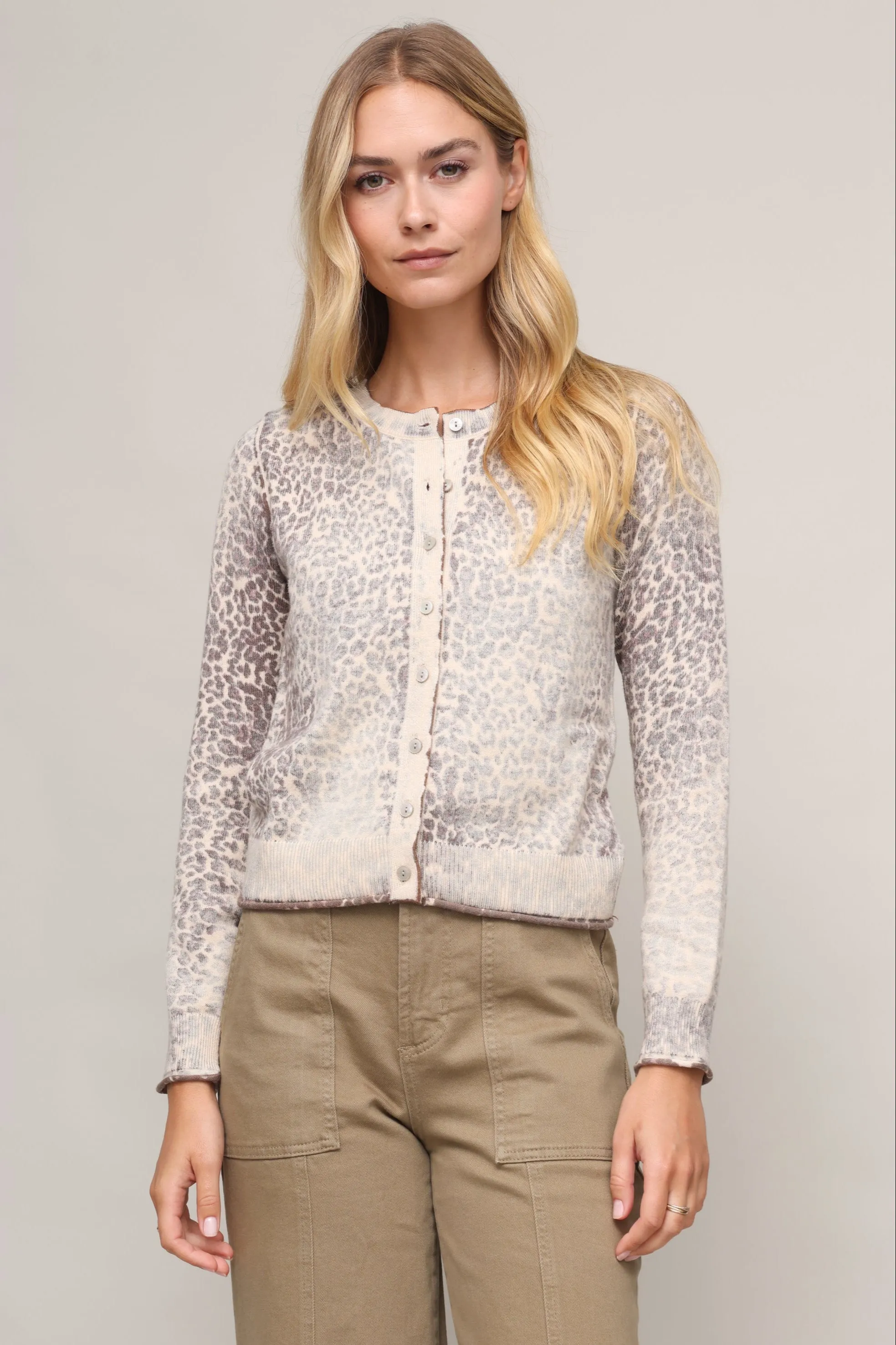 Cheetah Combo Cardigan Buttery Soft Feel
