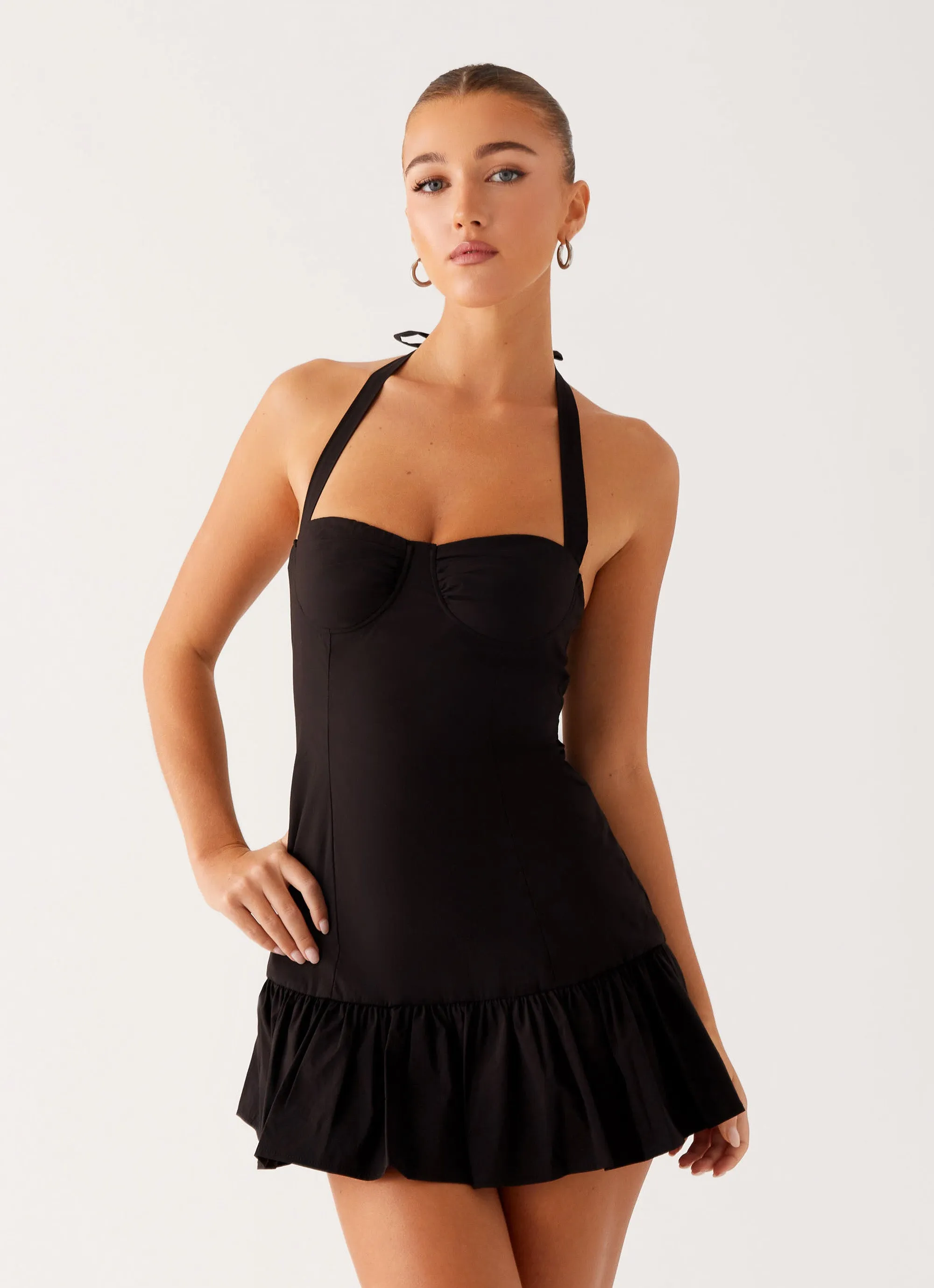 Fall Tone Movement Ready Cheryl Bustier Mini Dress - Black