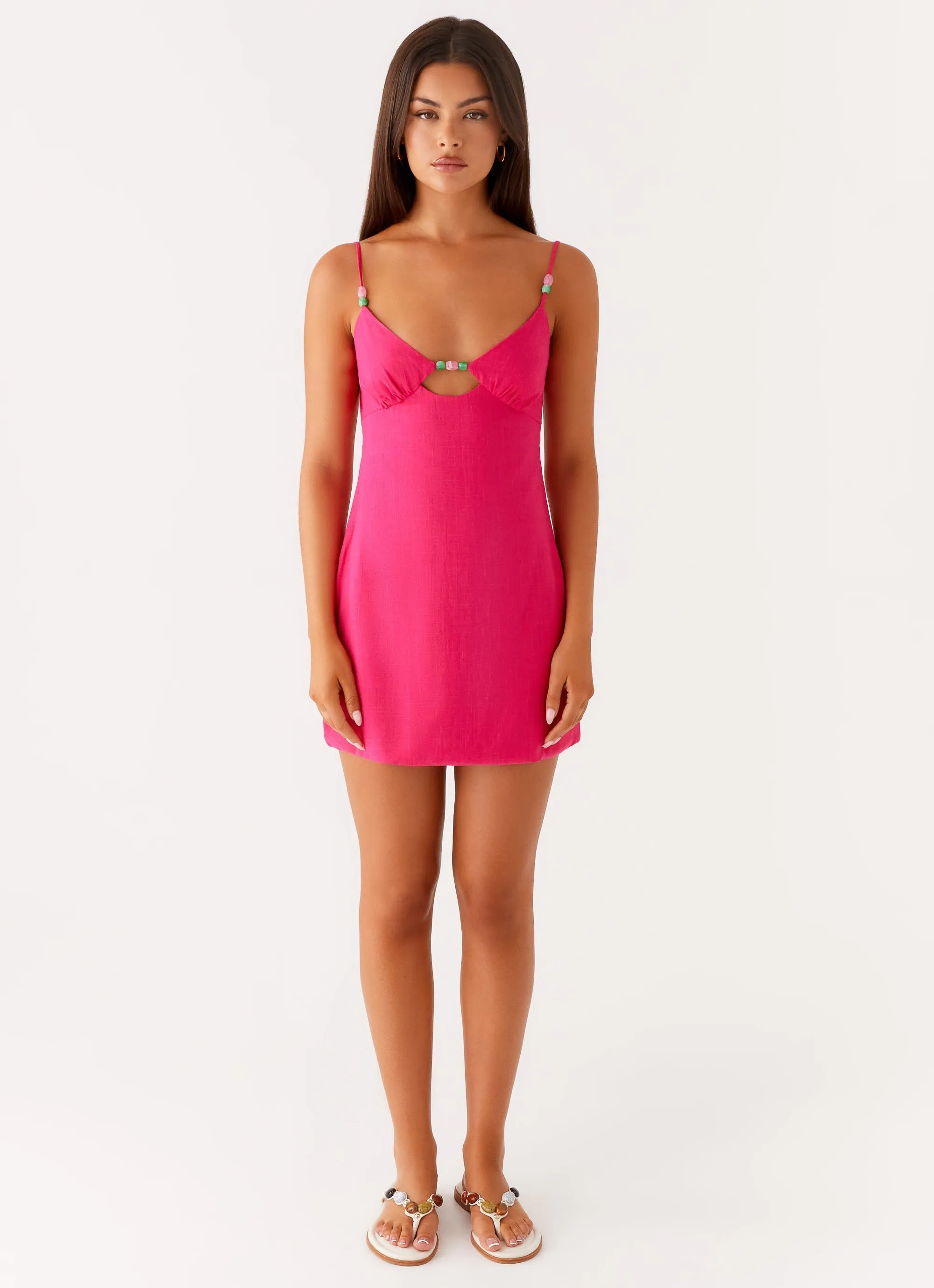 Tailored Cut Non Irritating Texture Vander Mini Dress - Fuchsia