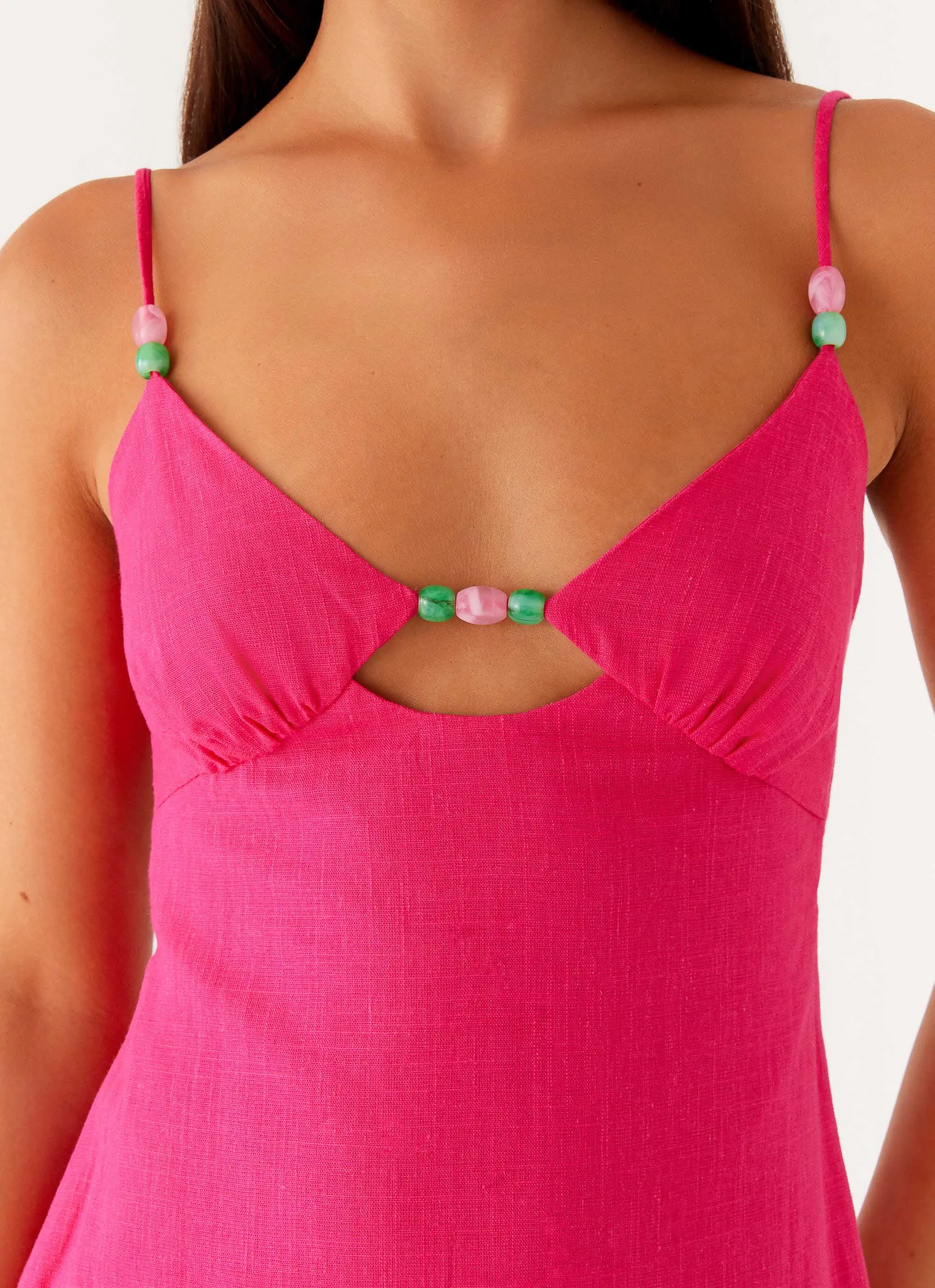 Layered Structure Vander Mini Dress - Fuchsia