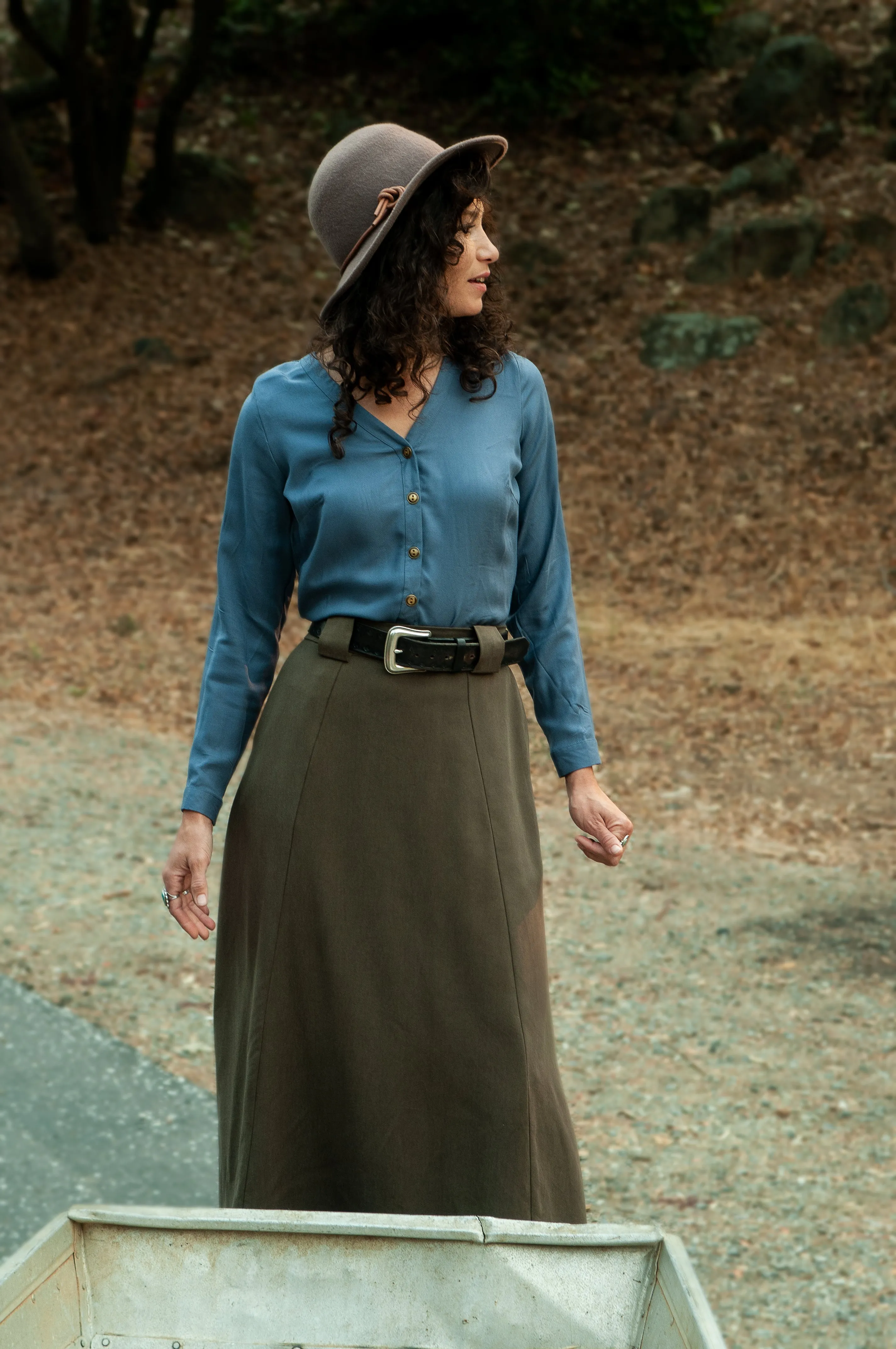 Urban Utility Olivia Skirt in Olive Tencel