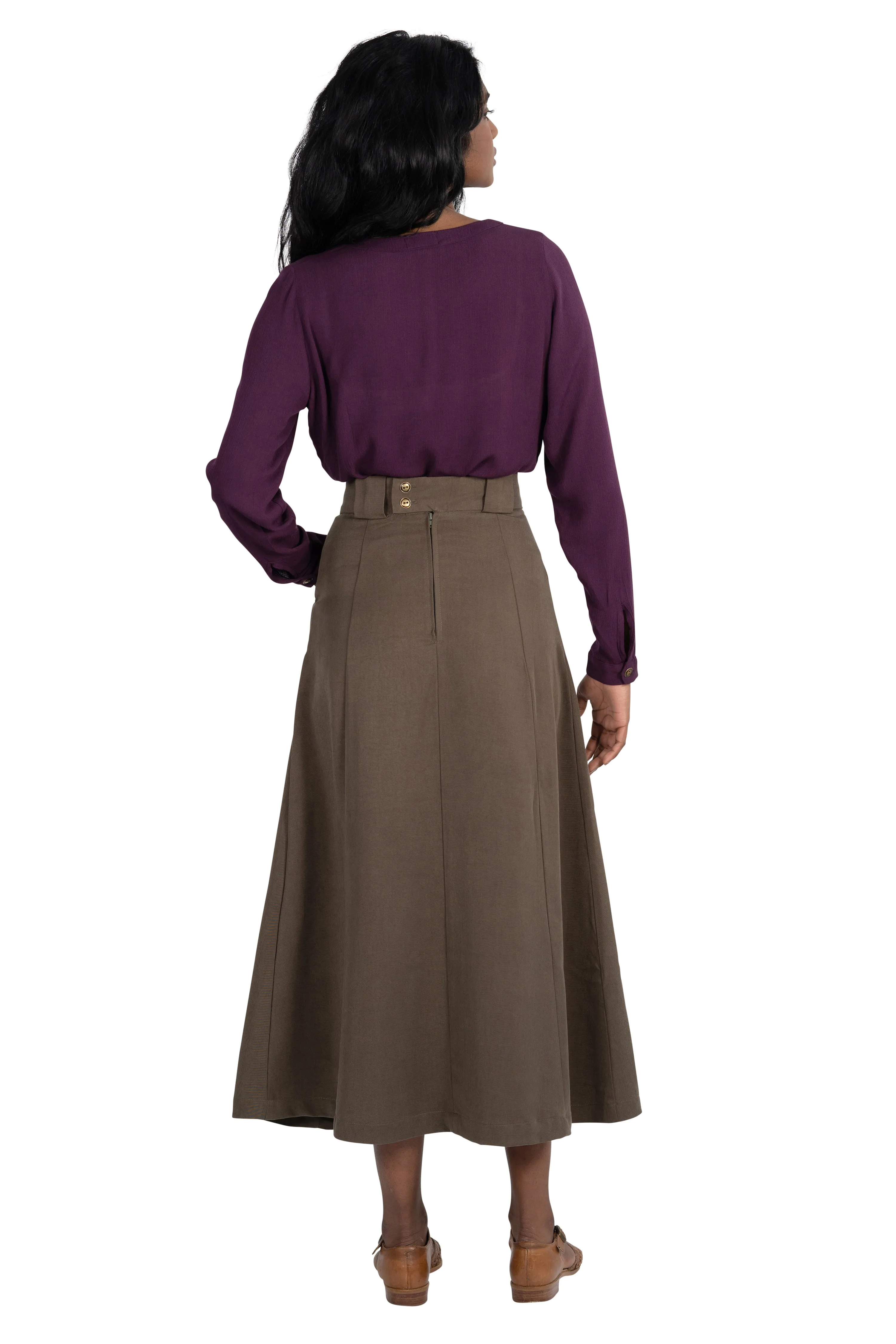 Olivia Skirt in Olive Tencel Comfort and style HypoallergenicFabric