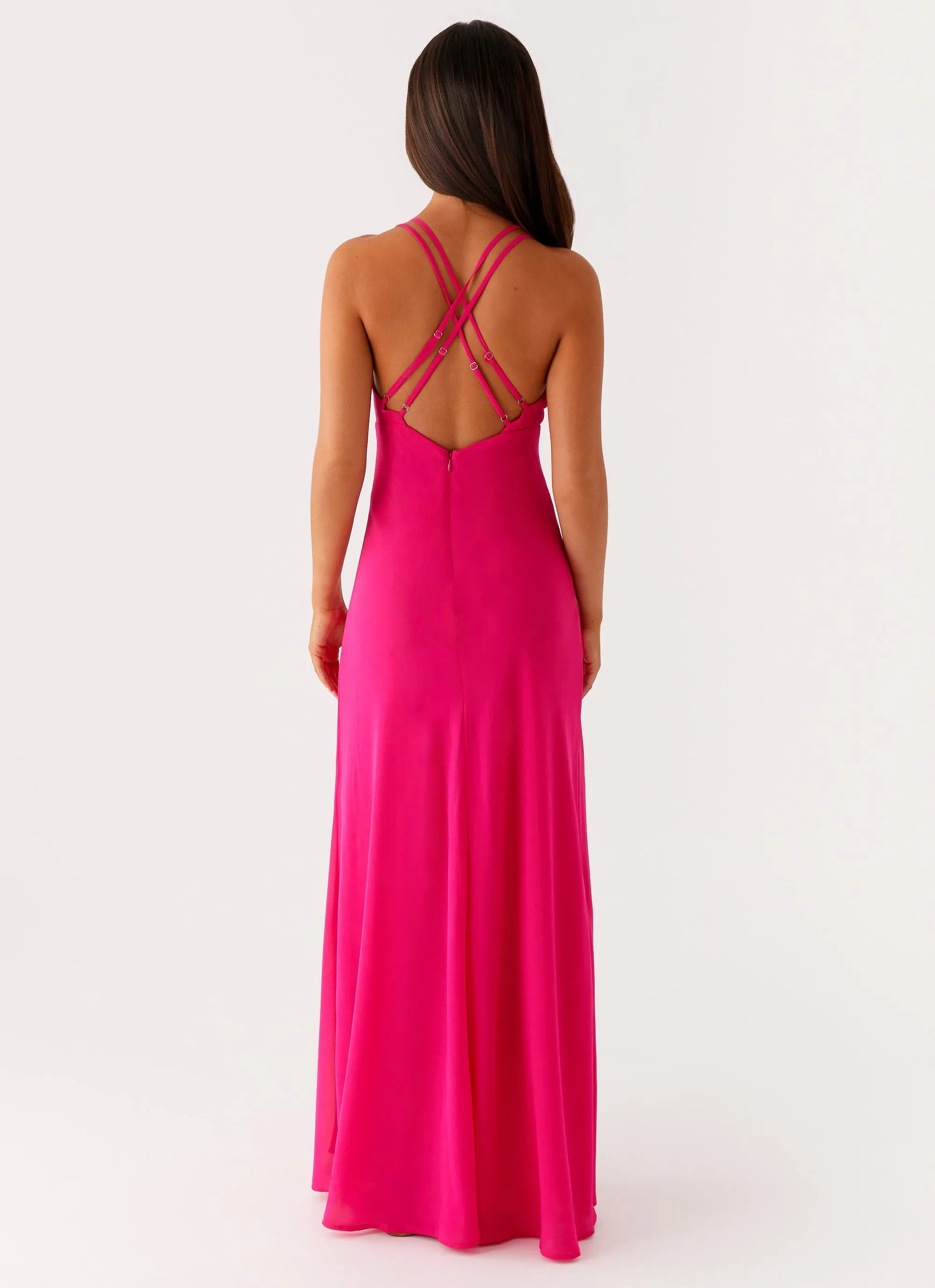 Kacia Maxi Dress - Fuchsia Bodycon Fit Easy and Effortless