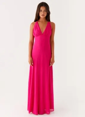 Kacia Maxi Dress - Fuchsia Work Flex LightweightMaterial