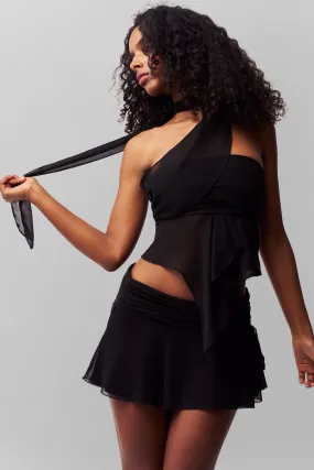 Road Trip Chiffon Slit Mini Skirt