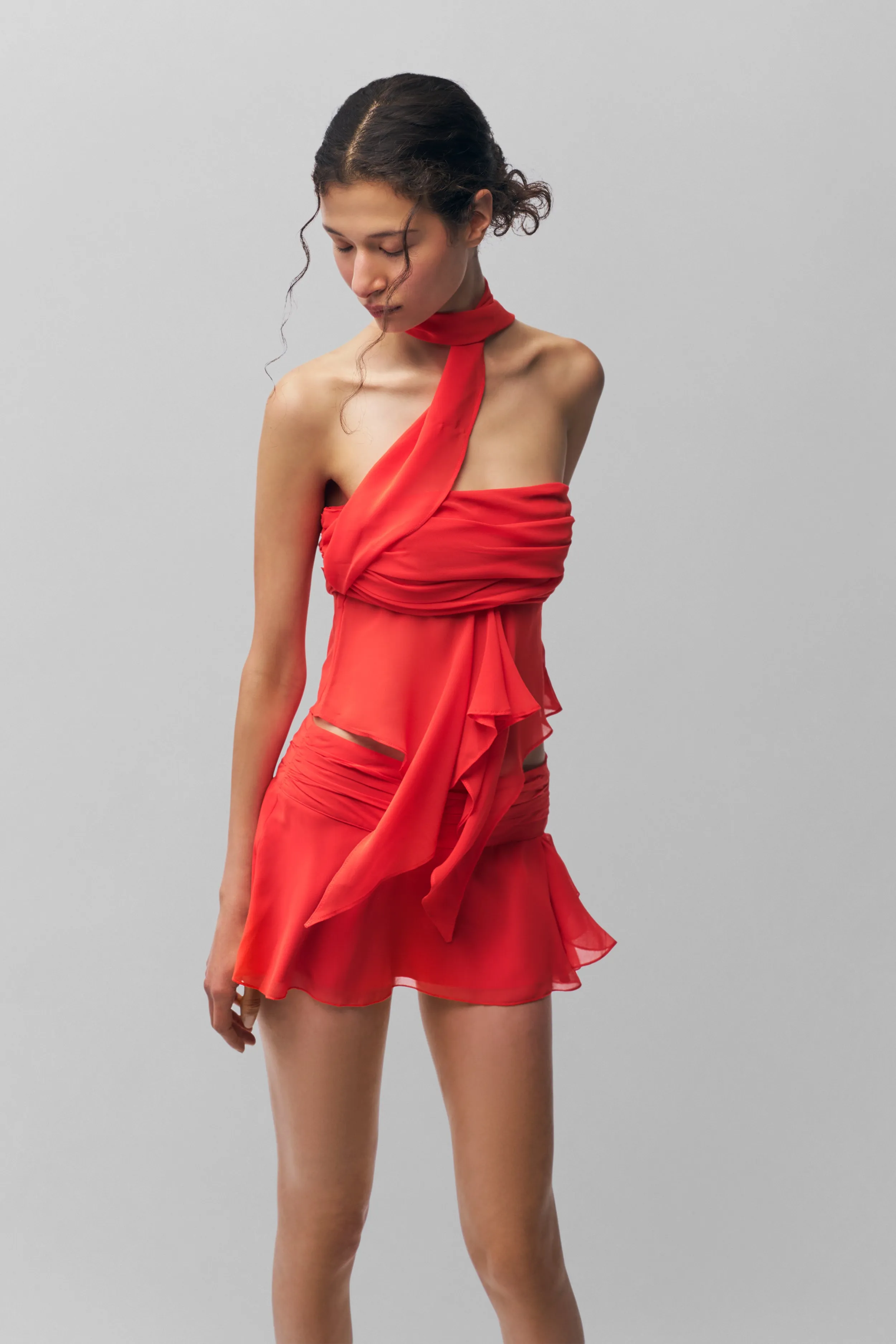 Chiffon Wrap Around Top Stretchy Top