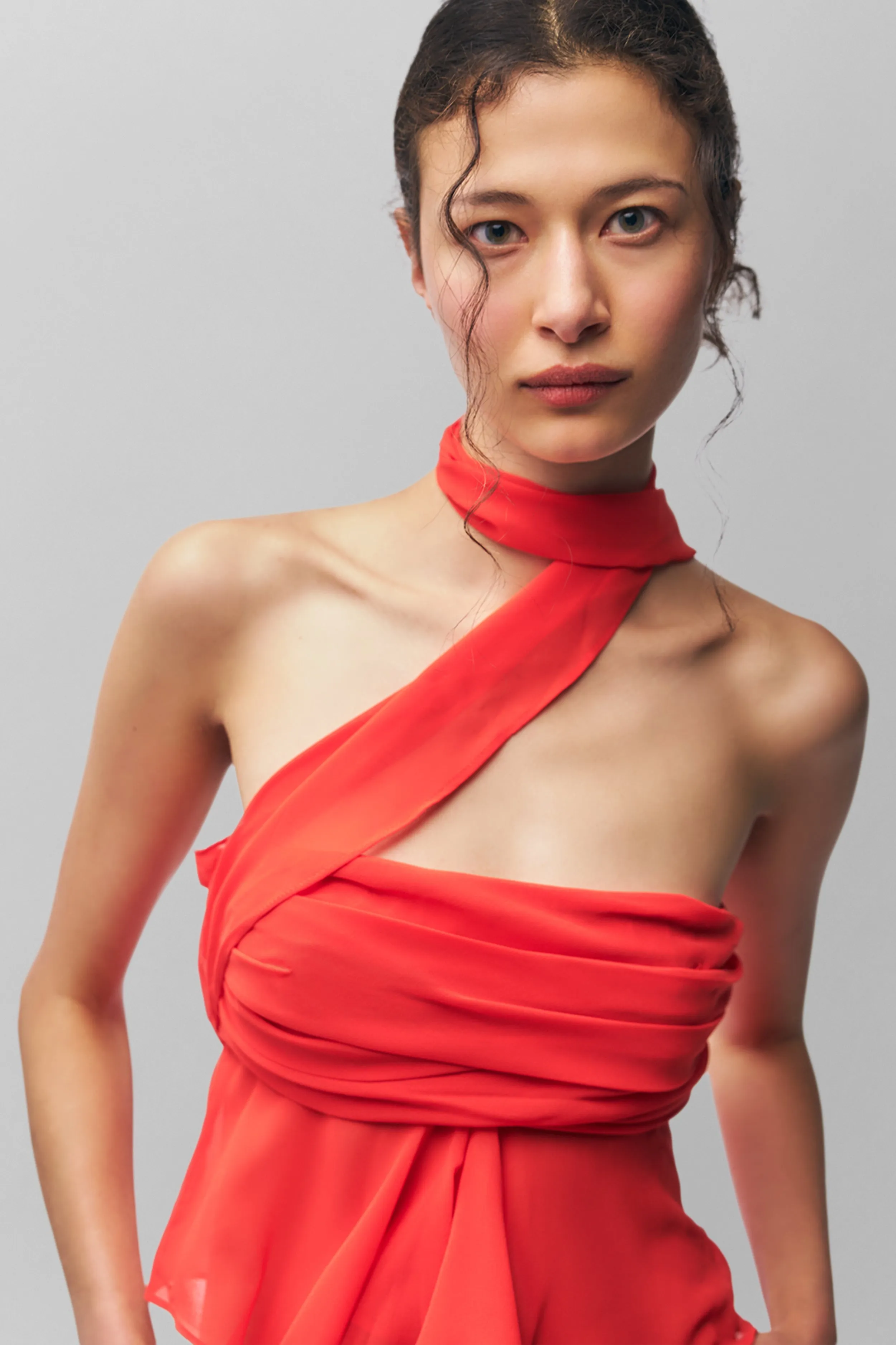 NonToxic Certification MultiPanel Design Chiffon Wrap Around Top