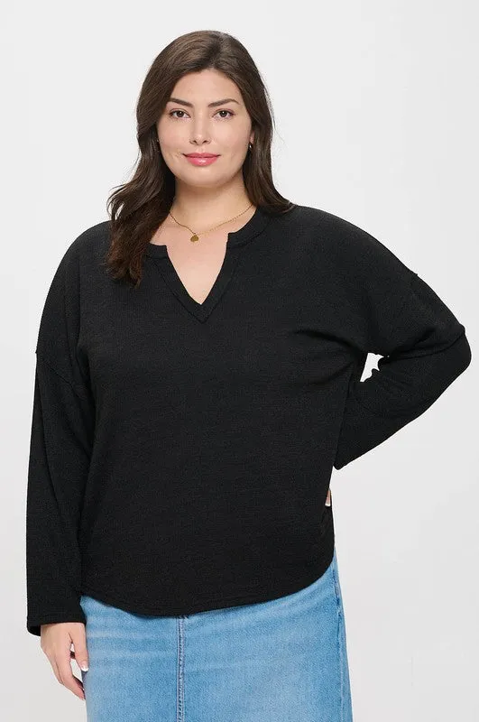 Chill Knit Sweater Top-Black hypoallergenic material Durable Weave