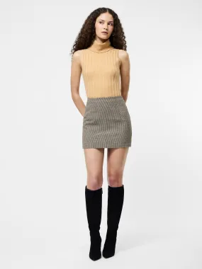 Media Feature Houndstooth Wool Mini Skirt