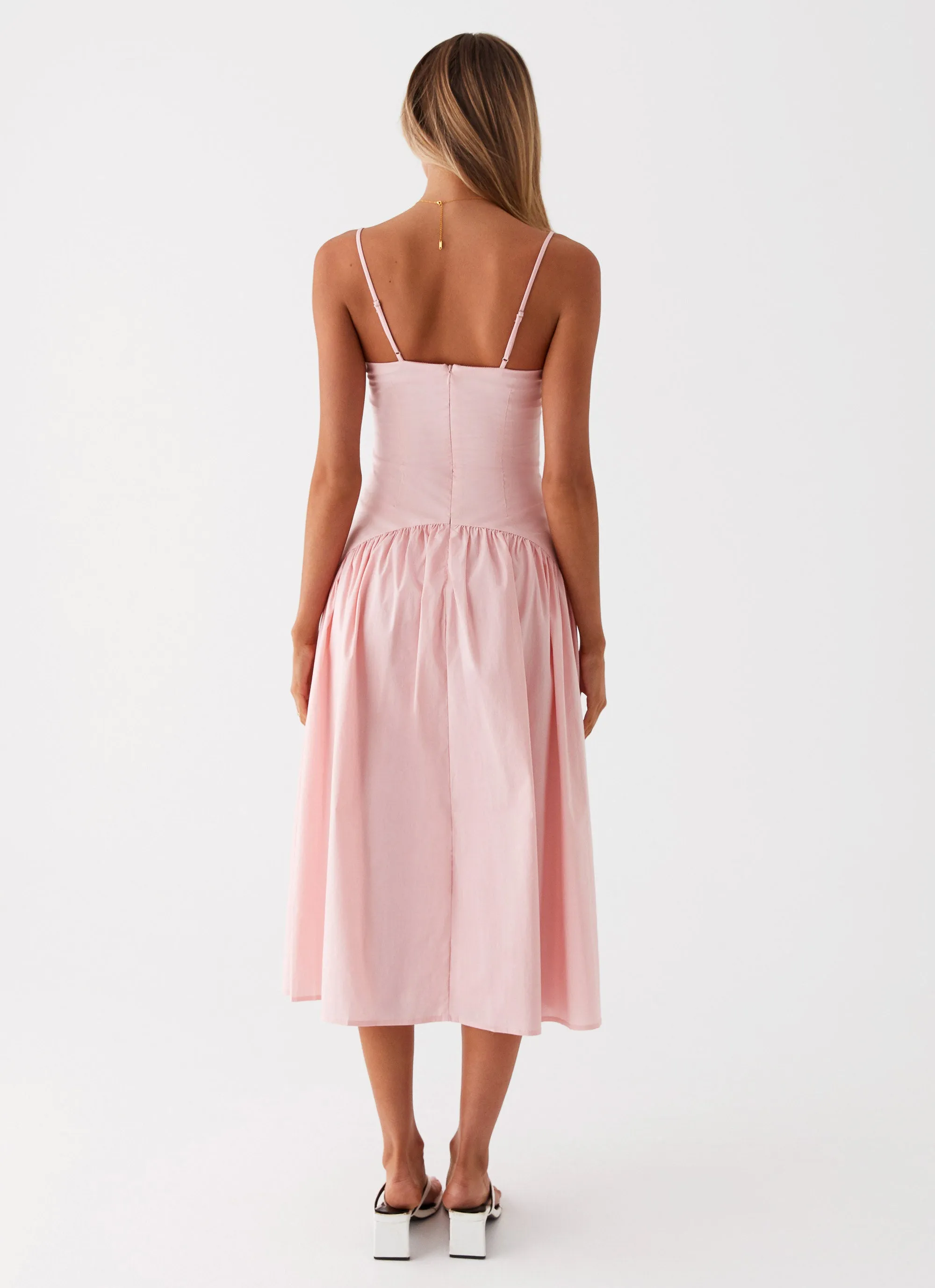 Night Charm Flattering Cut Wear Yvette Corset Midi Dress - Pink