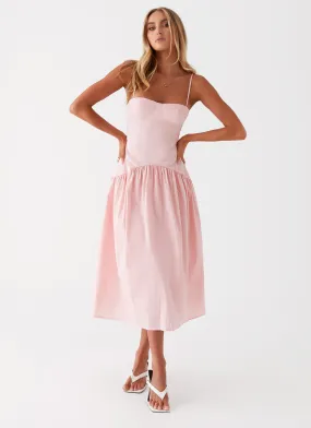 Calm Shine Yvette Corset Midi Dress - Pink