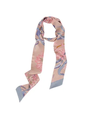 Popular Staple Textured Family Style Autumn Days Chowxiaodou 16 Momme  Agapanthus Silk neck bow -Pink