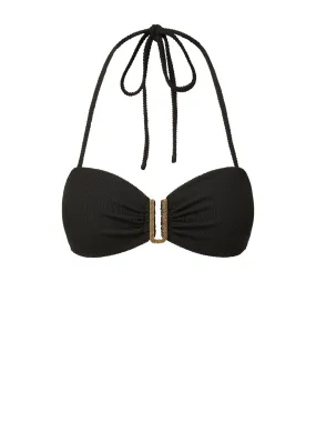 sunny Cindy Swim Top Black Texture