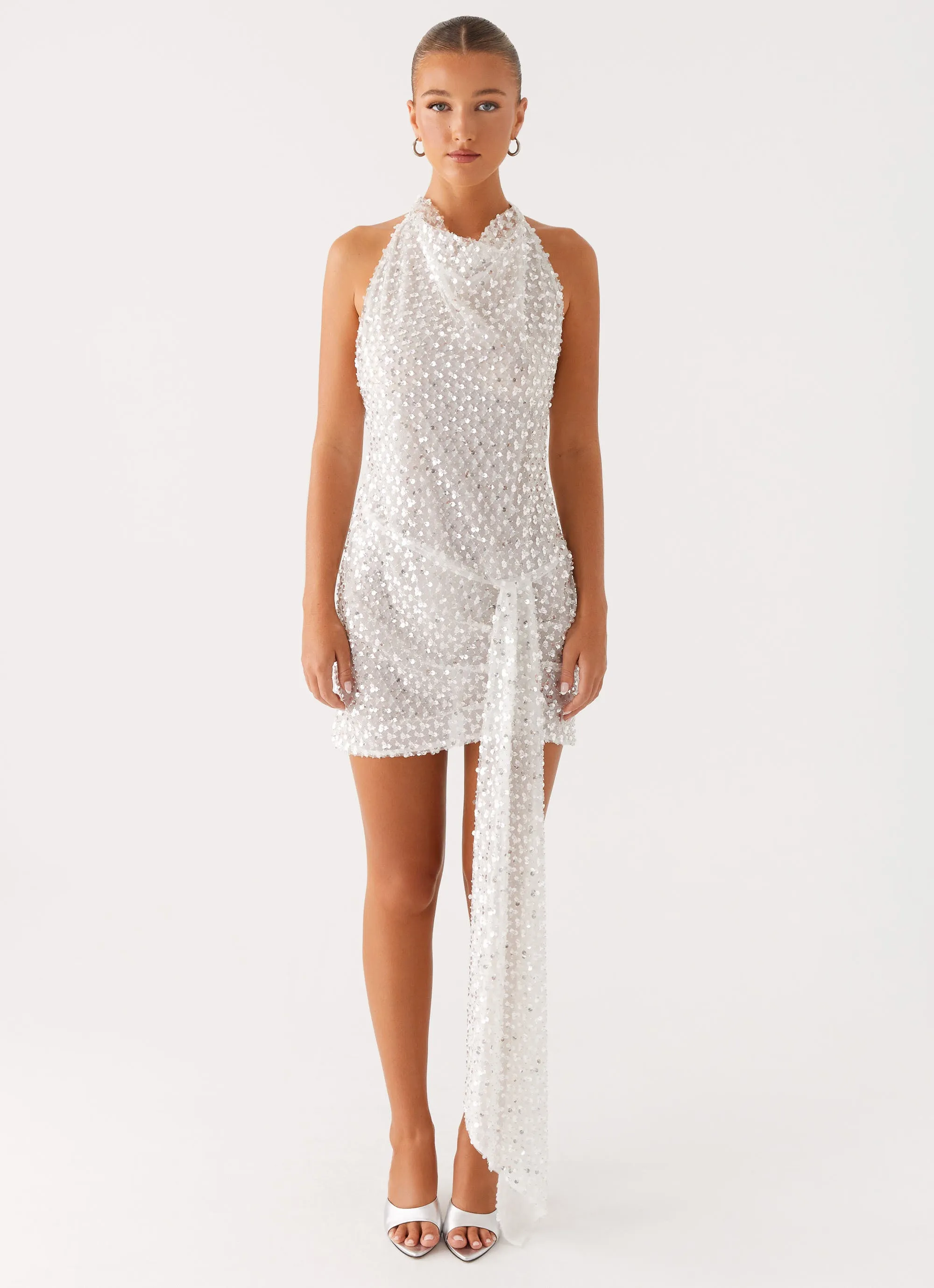 Summer Outfit Cinta Sequin Mini Dress - Silver