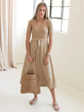 Side Tie Elegant knee-length dress Augusta Midi Dress