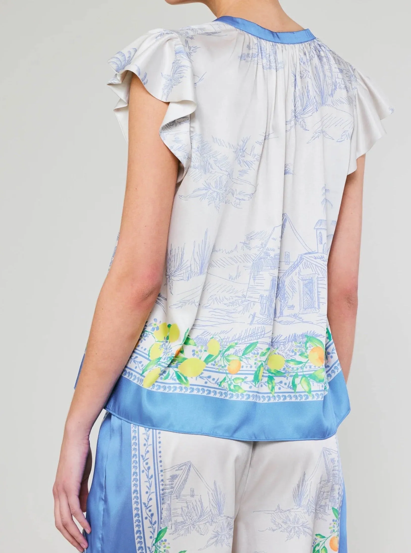 Stretch Waistband Design Tagless Neckline Citrus Top