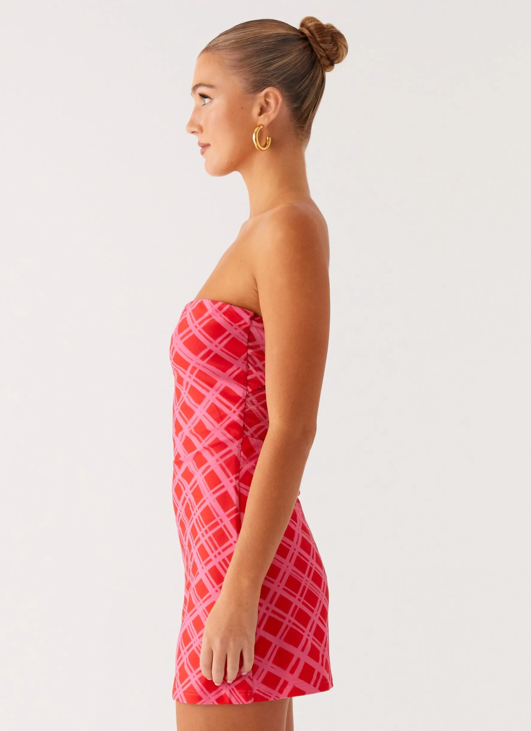 Hamilton Mini Dress - Pink Check Natural Flow