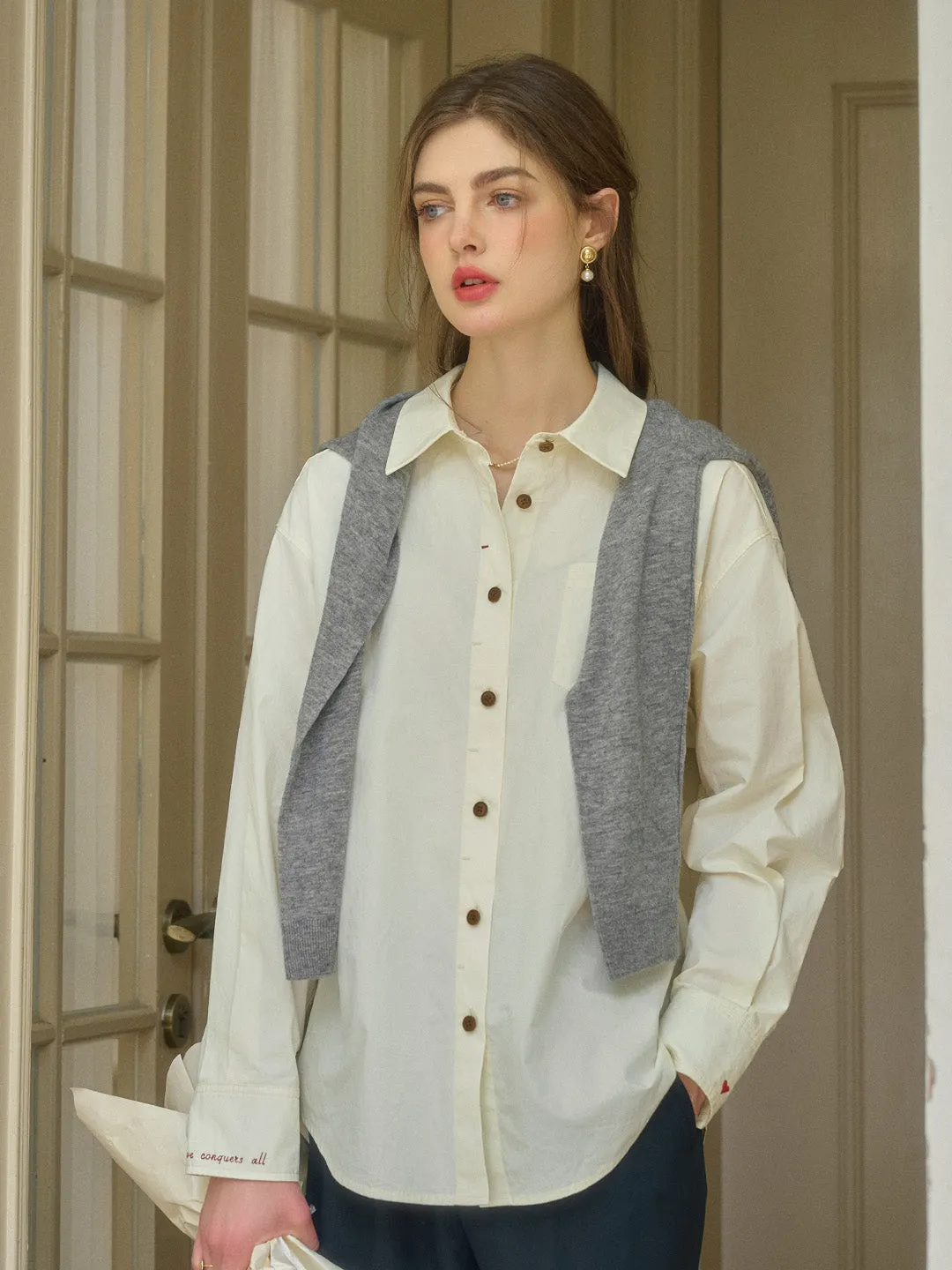 Claire Simple Lapel Pocket Blouse - Apricot ReflectiveDetails Four Way Stretch Fabric