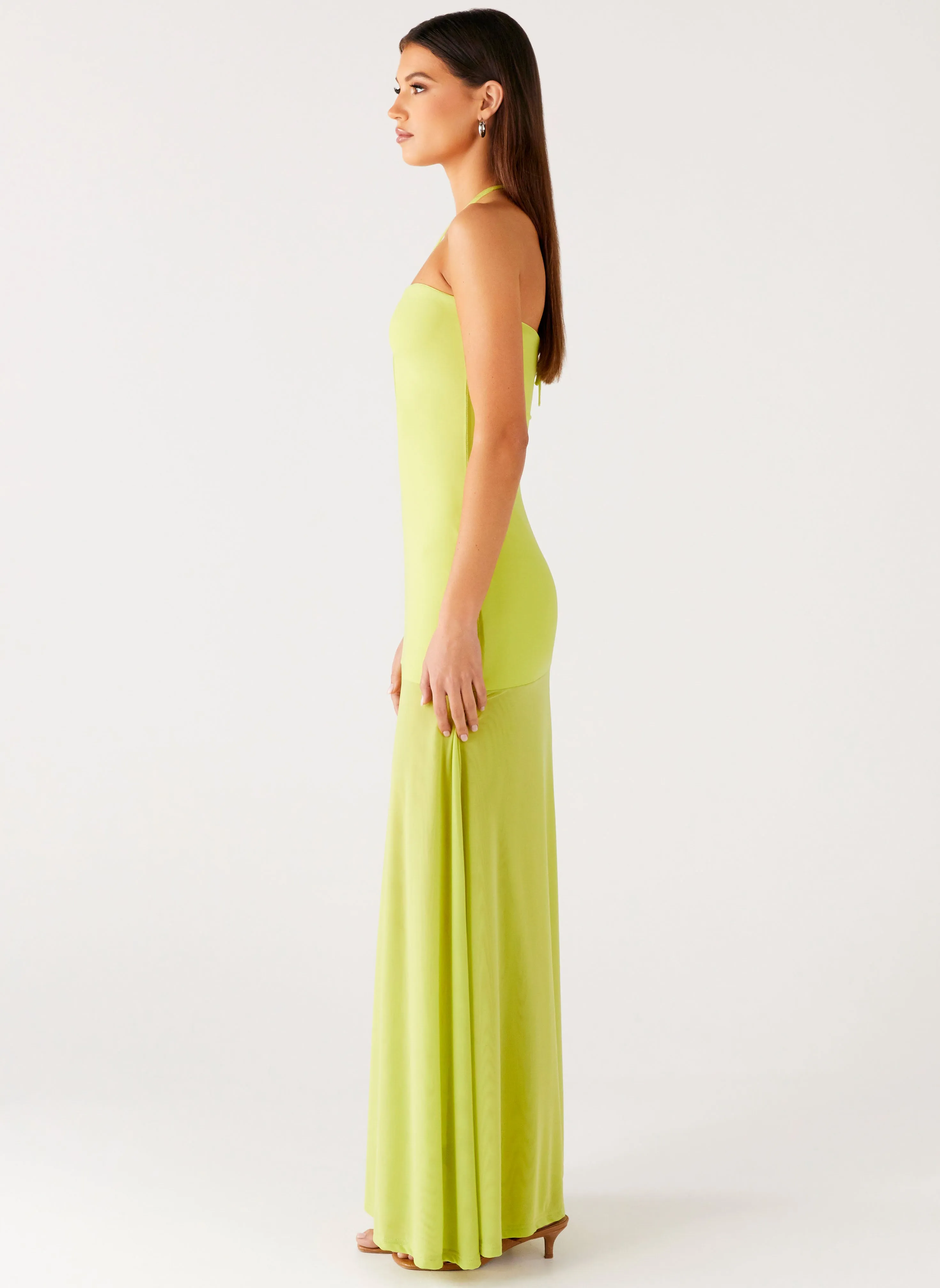Claria Maxi Dress - Lime Easy Flow