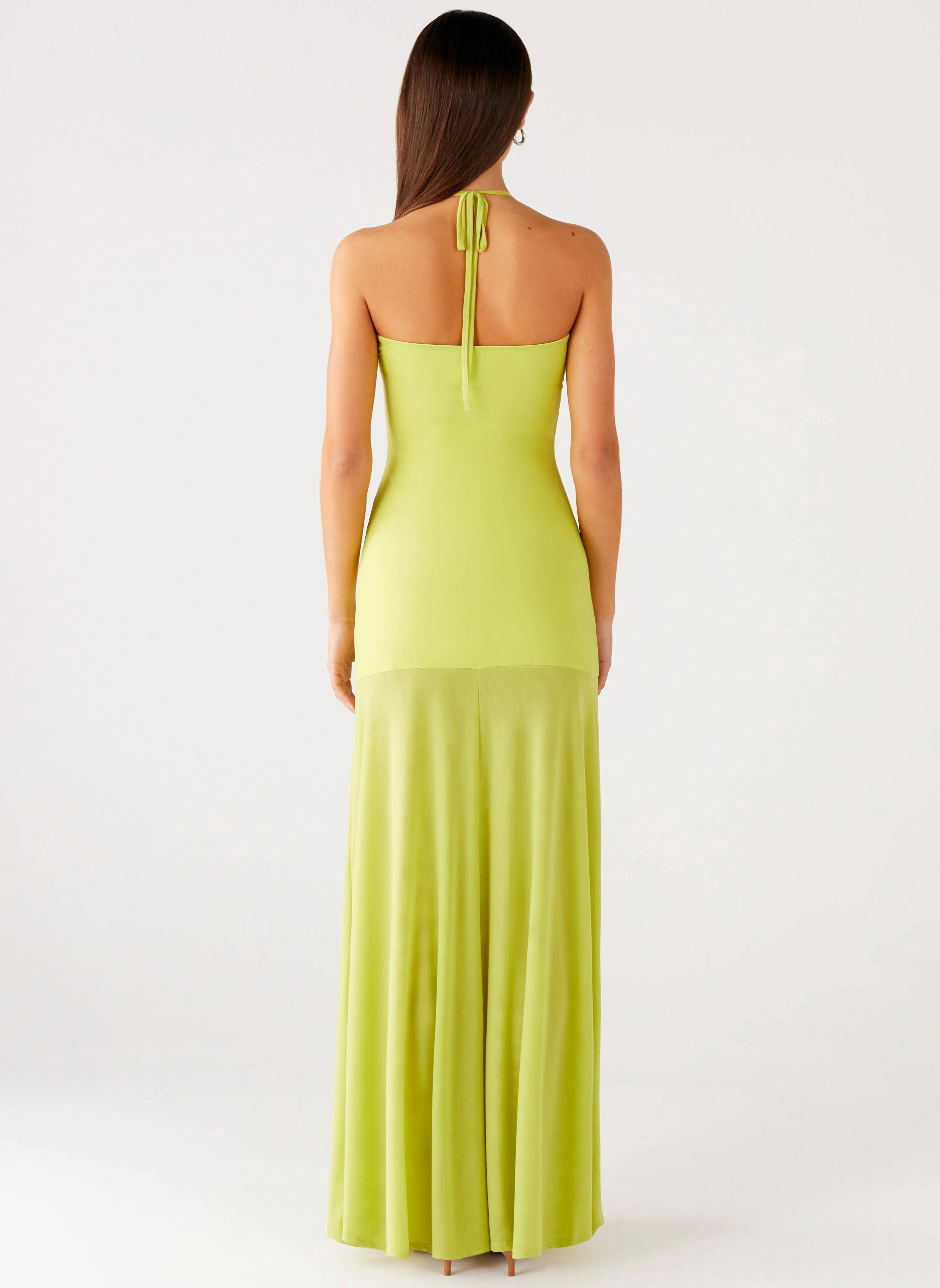 Clean Outline Smooth-Finish Claria Maxi Dress - Lime