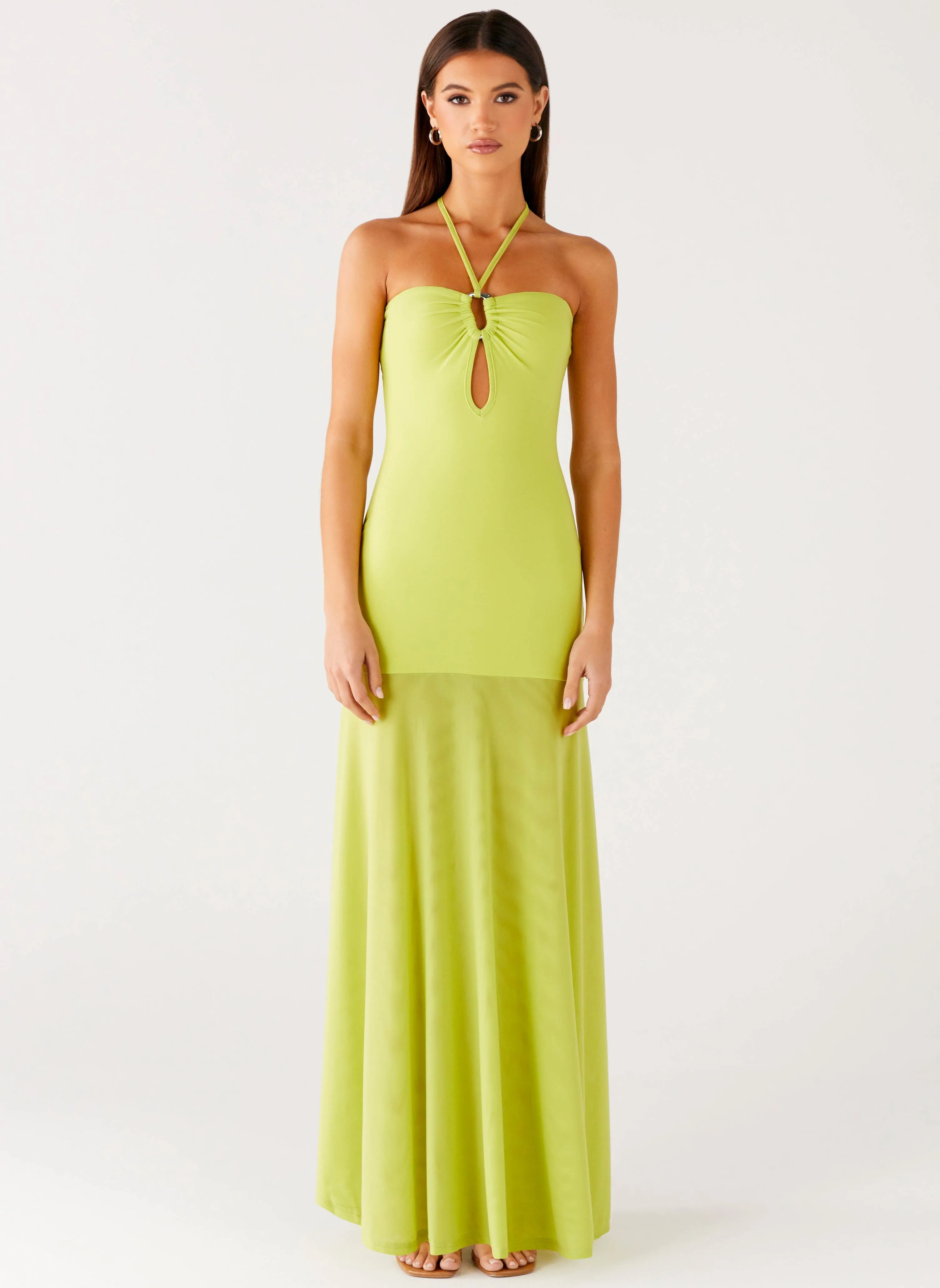 Gentle Stitch Glam Touch Claria Maxi Dress - Lime