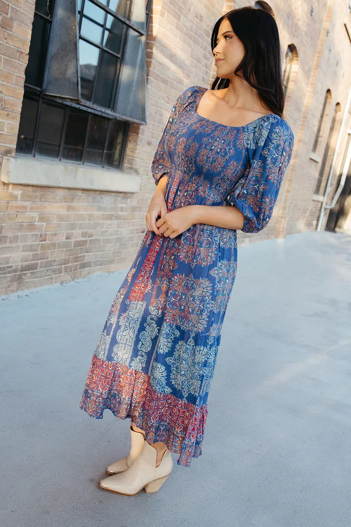 Fashion Fit Crisp Blue Skies Puff Sleeve Dress