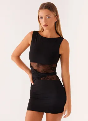Echo Mini Dress - Black Smooth Feel