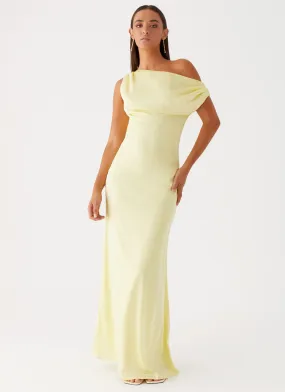 Chill Design Comfortable and breathable Heart Of Glass Satin Maxi Dress - Yellow