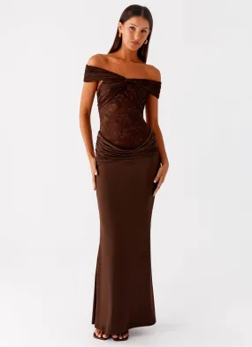 Fit Base Muted Tones Either Way Maxi Dress - Chocolate