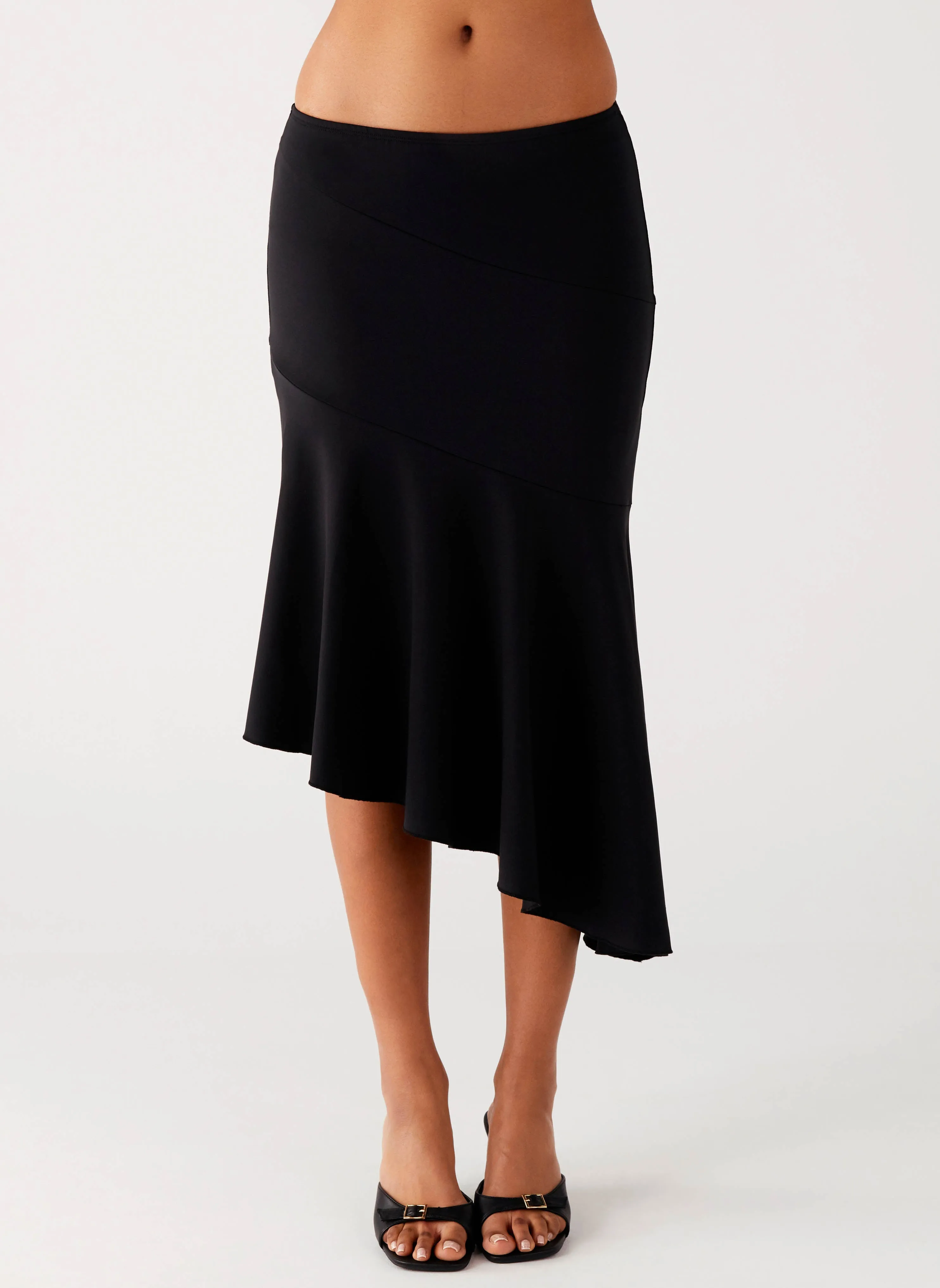 Fade Resistant Wonderlust Midi Skirt - Black