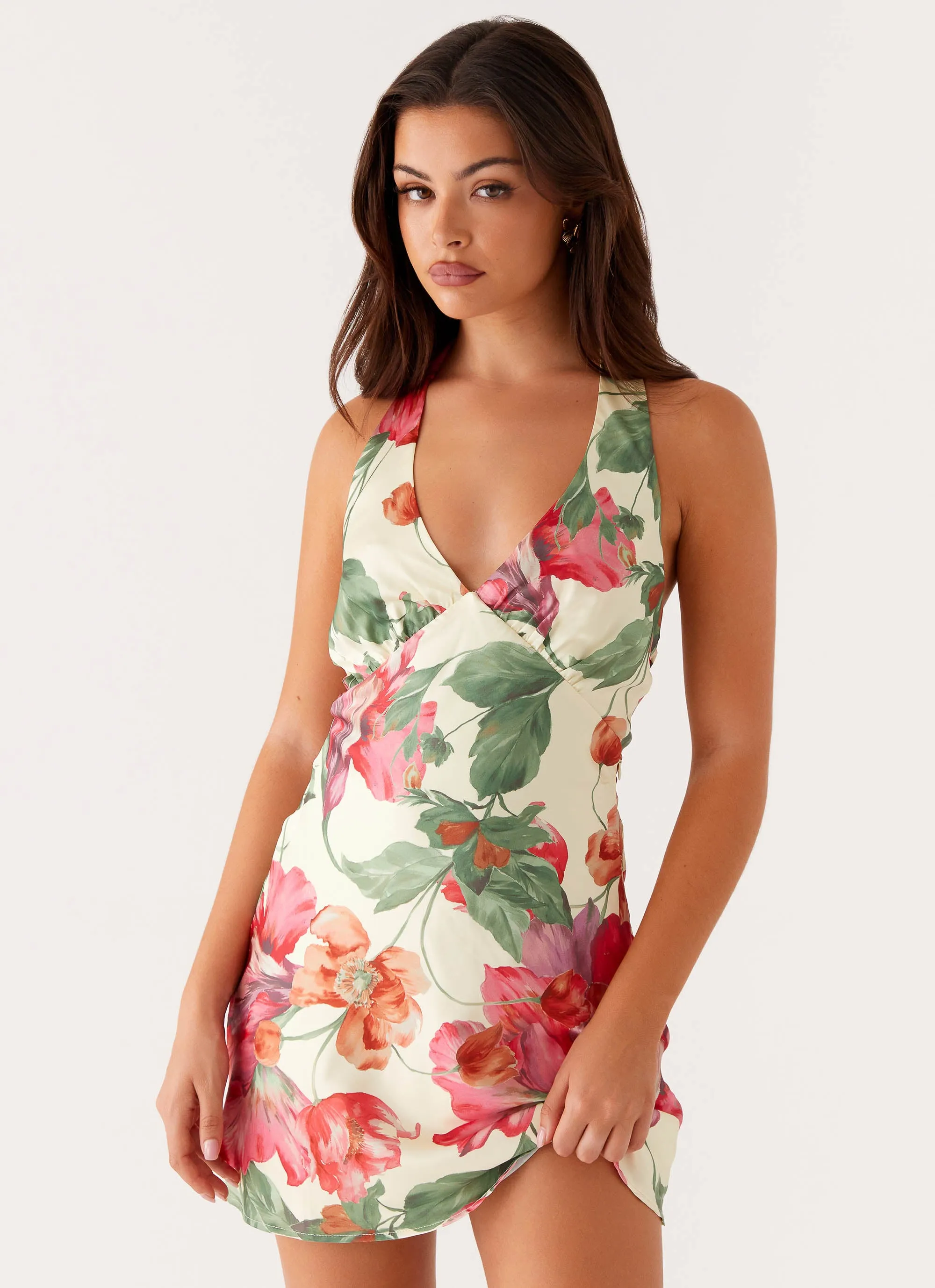 Heavy Hearted Mini Dress - Yellow Floral Flow Look